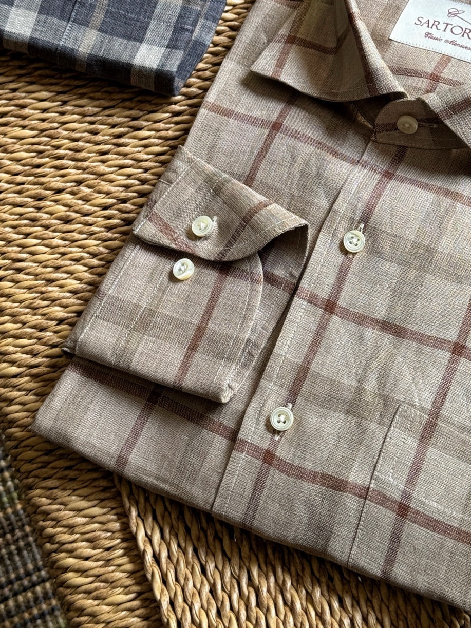MTO Plaid Linen Shirt #501 #503