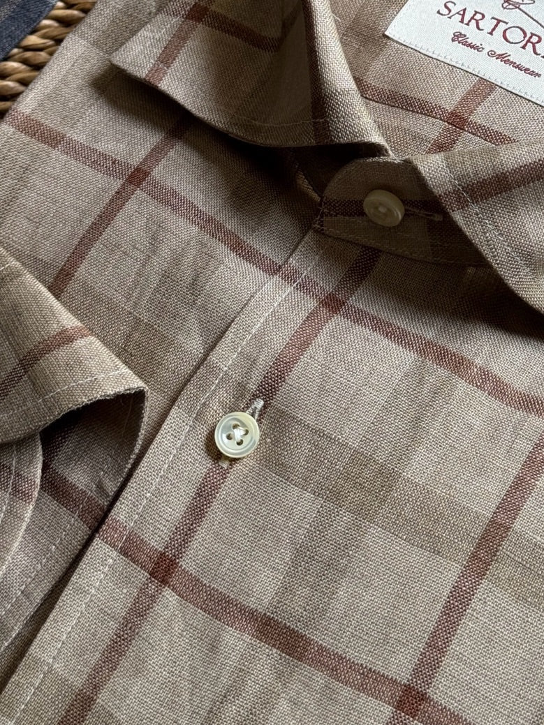 MTO Plaid Linen Shirt #501 #503