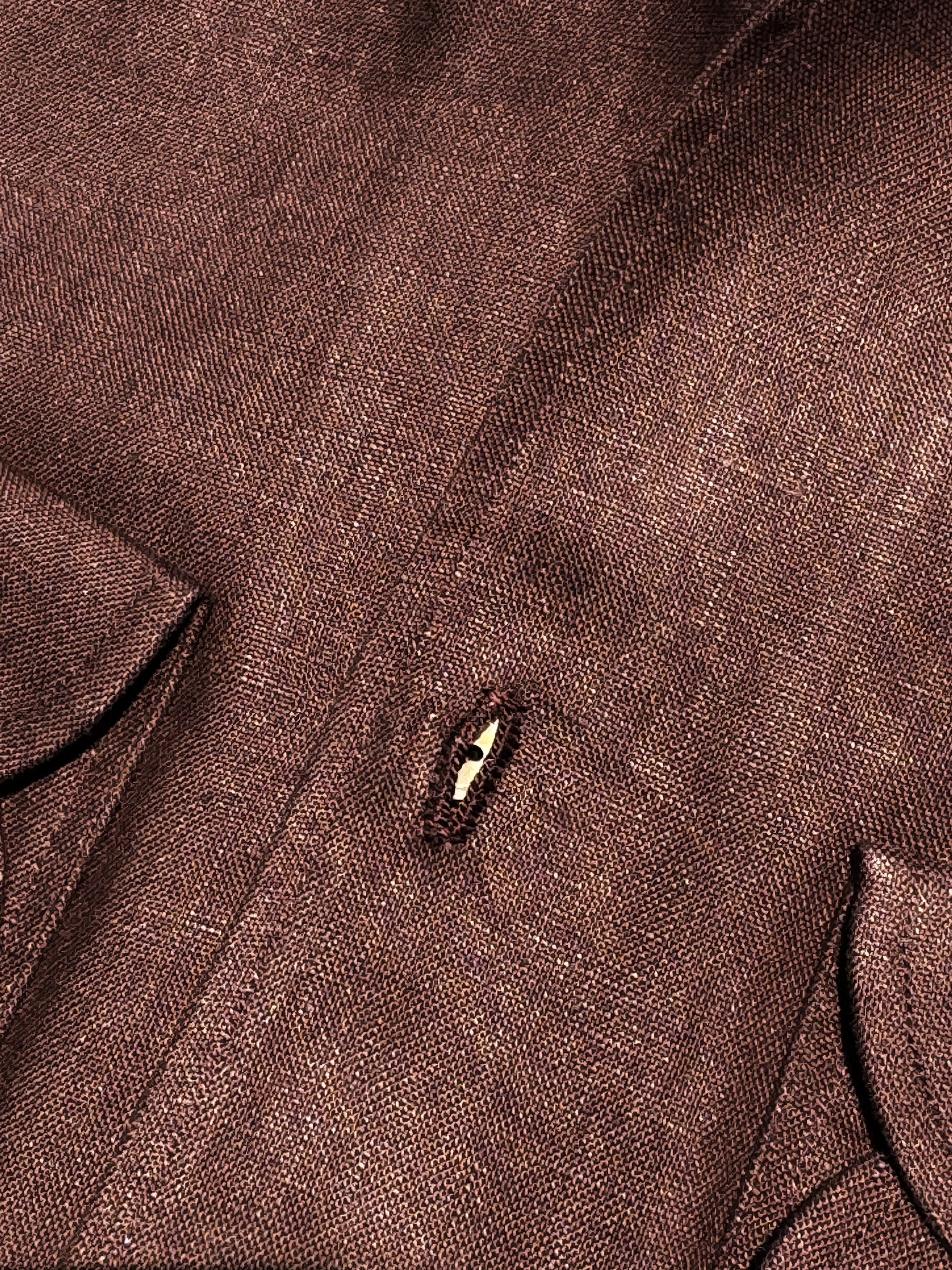 MTO Hand-stitched Tobacco Linen Shirt #44