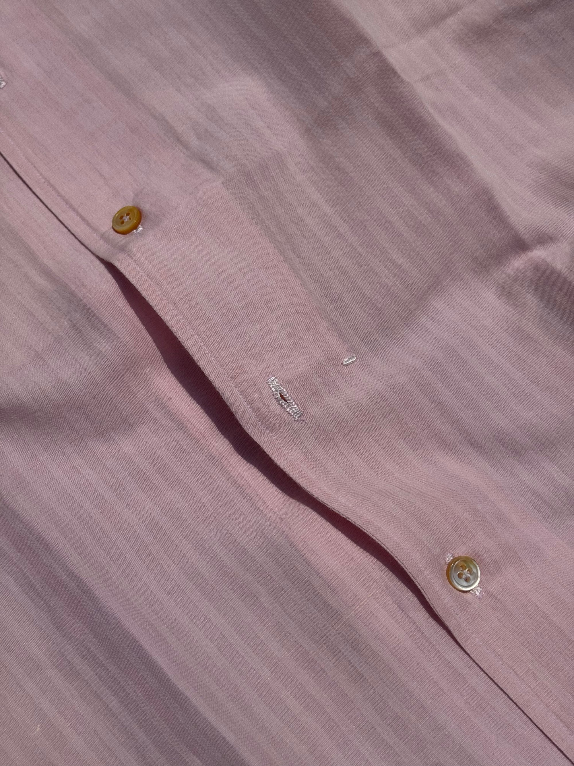MTO Hand-stitched Pink Stripe Shirt #45