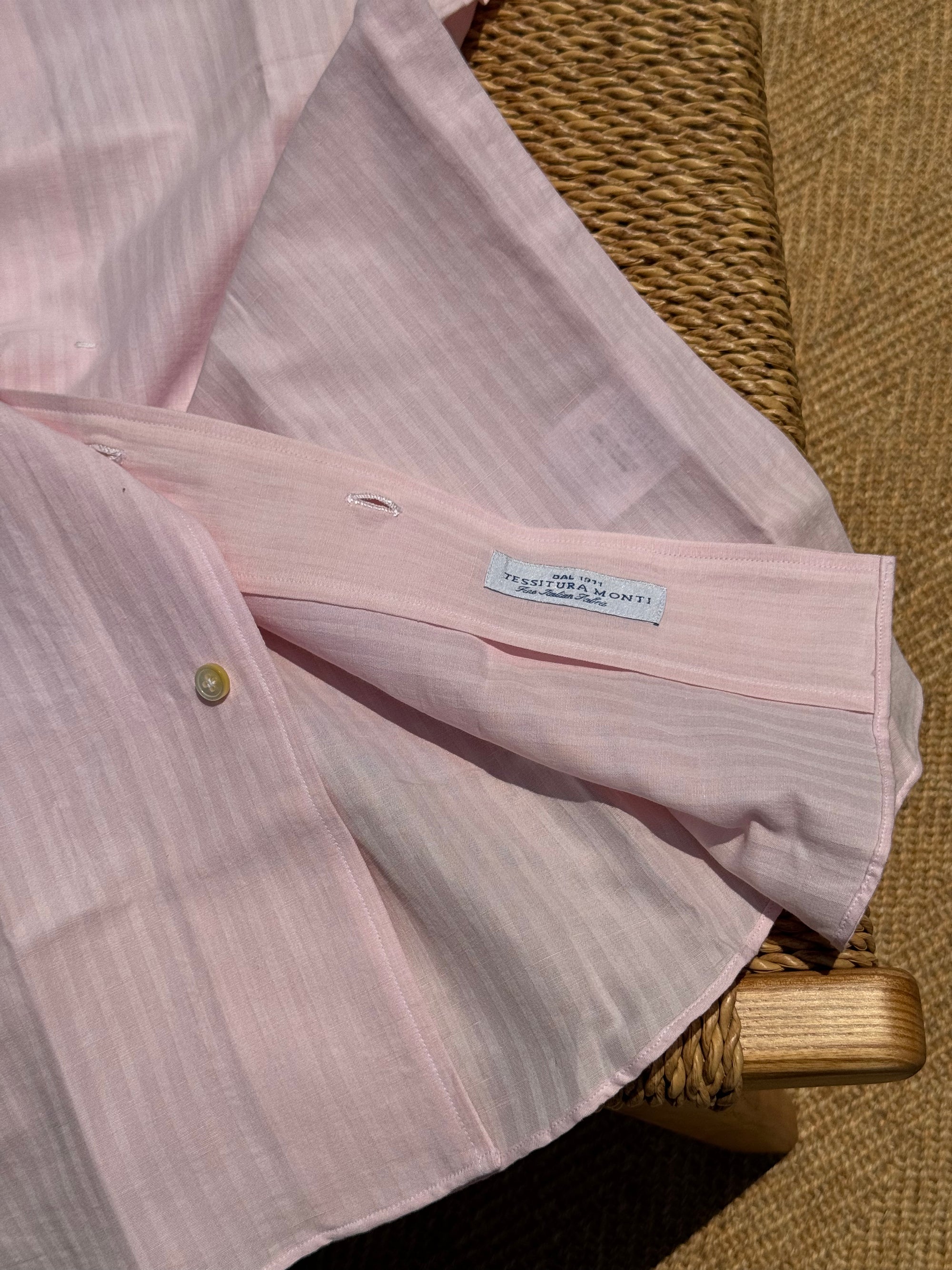 MTO Hand-stitched Pink Stripe Shirt #45