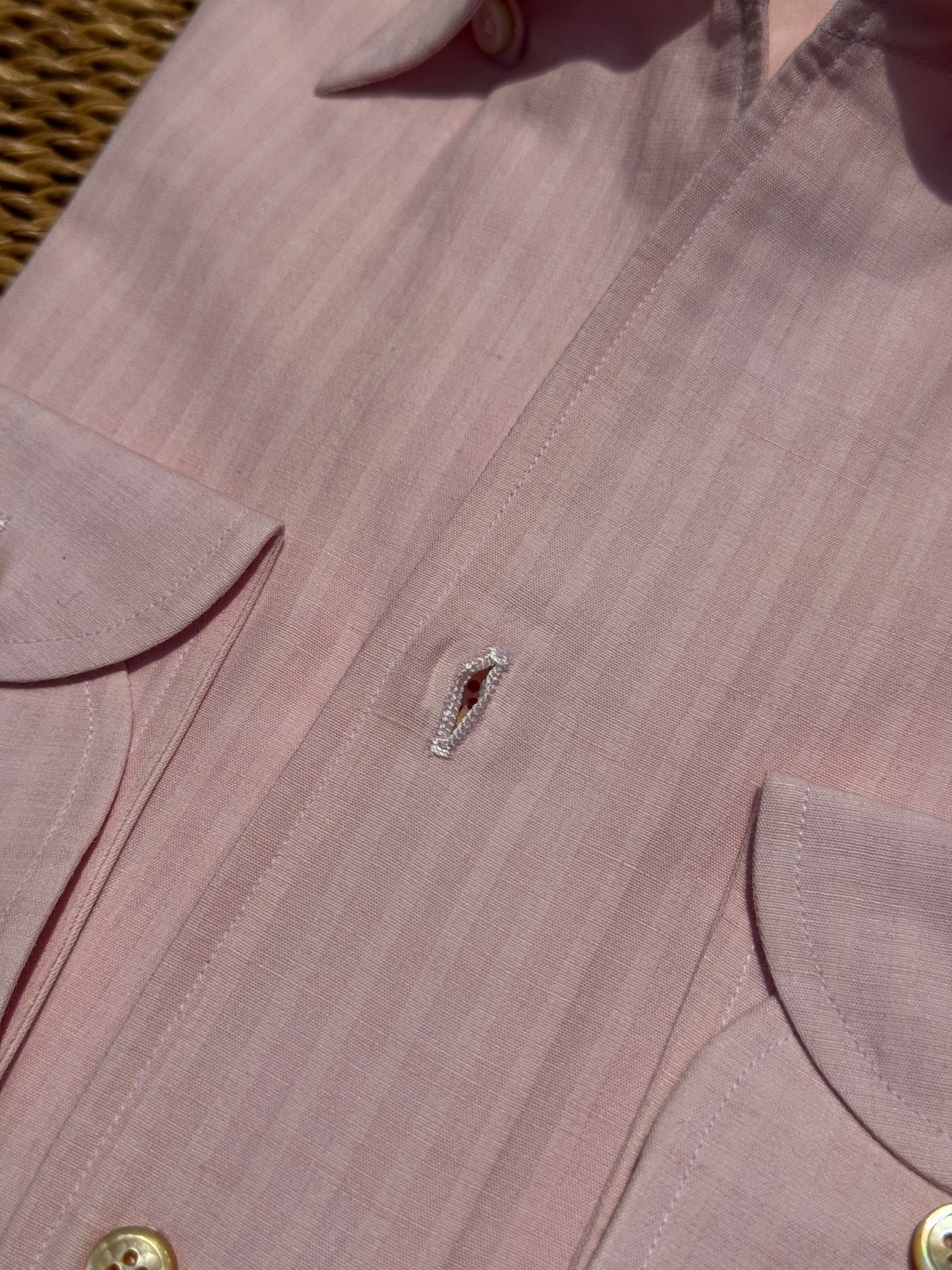 MTO Hand-stitched Pink Stripe Shirt #45