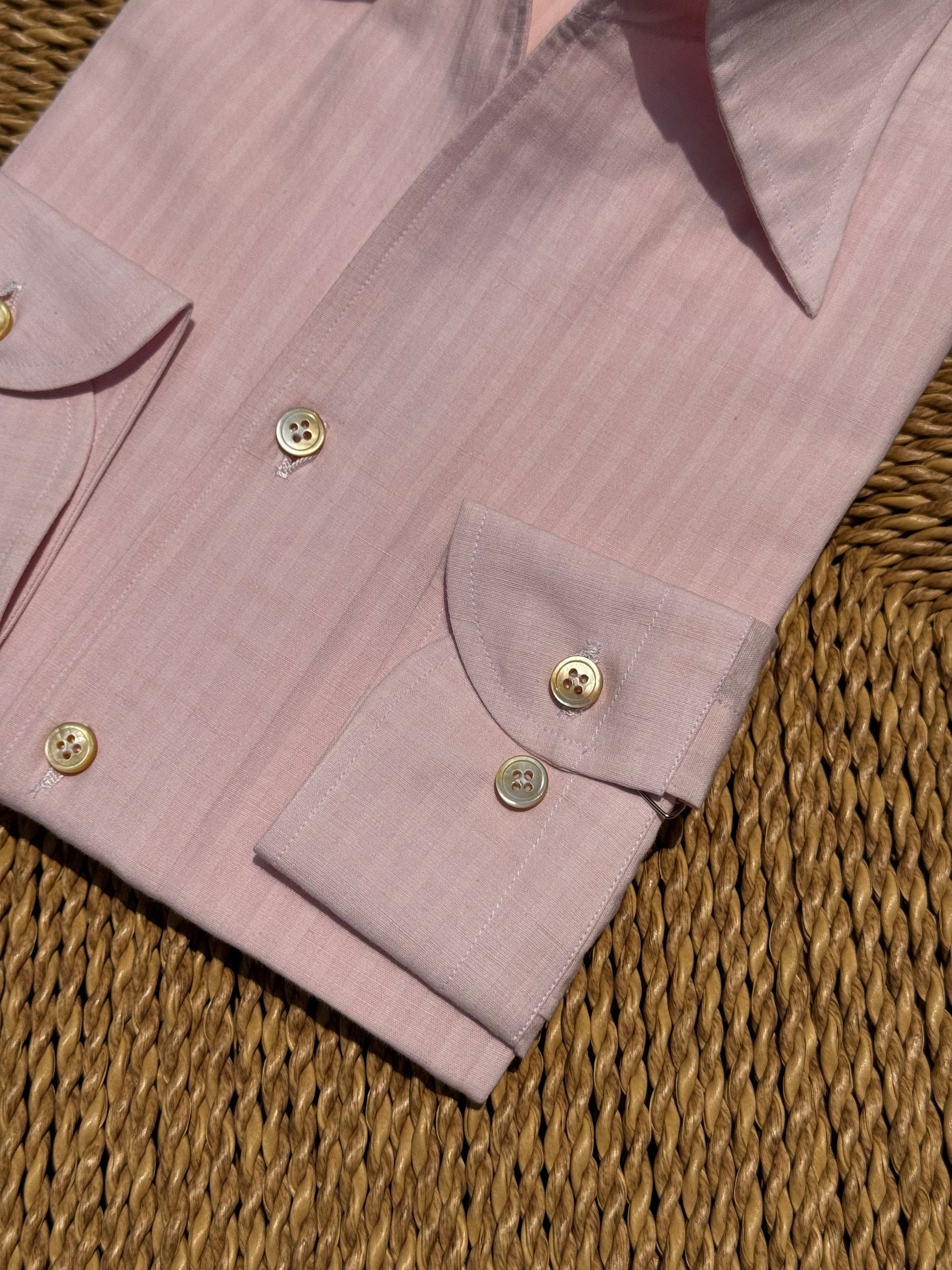MTO Hand-stitched Pink Stripe Shirt #45