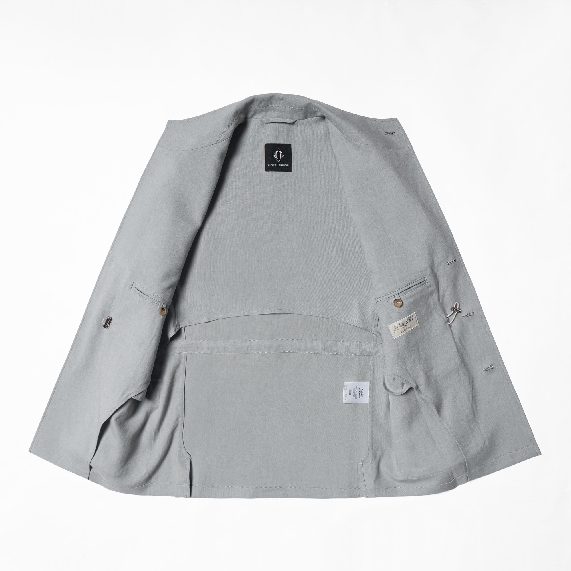 MTO Fog Blue Linen Teba Jacket