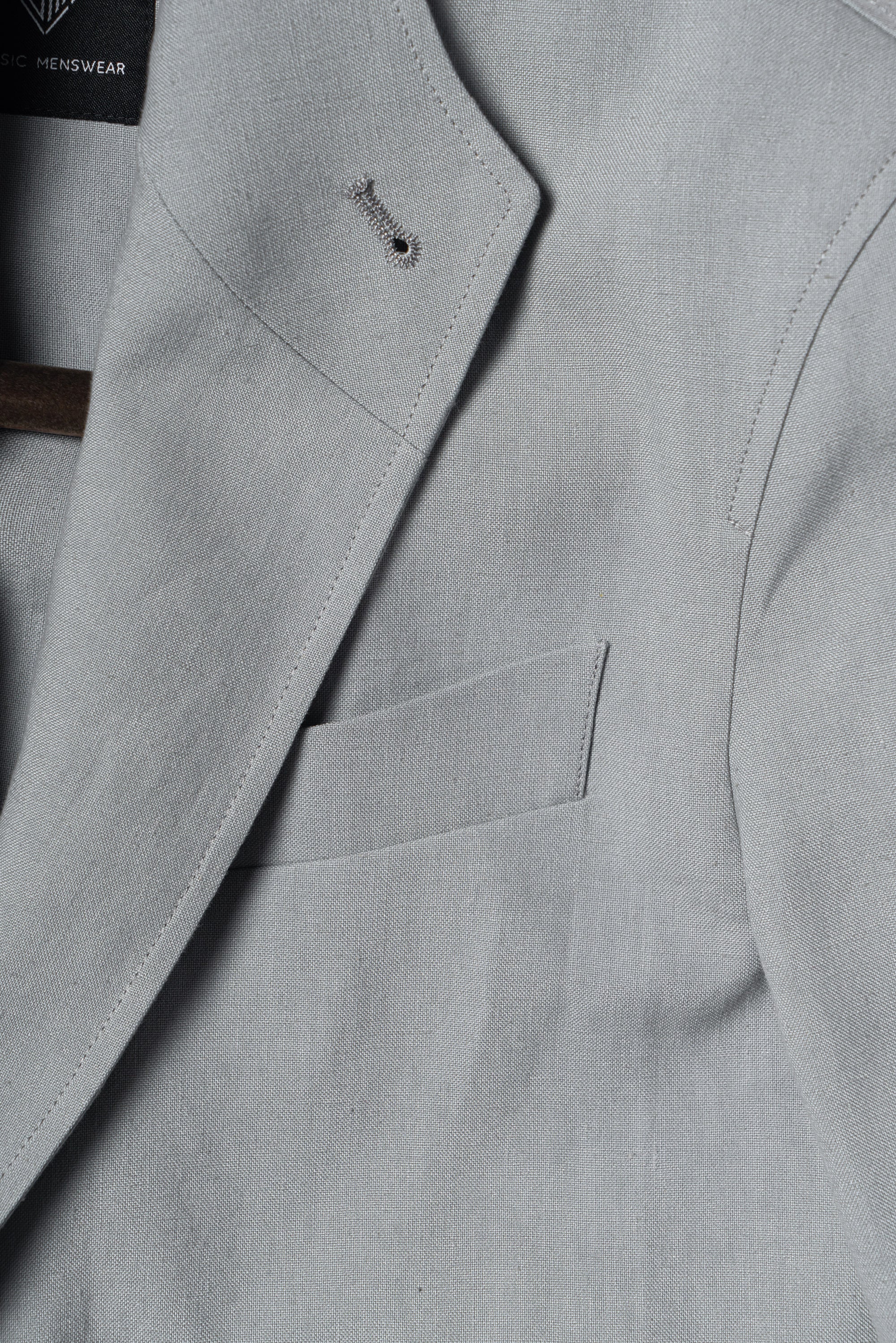 MTO Fog Blue Linen Teba Jacket