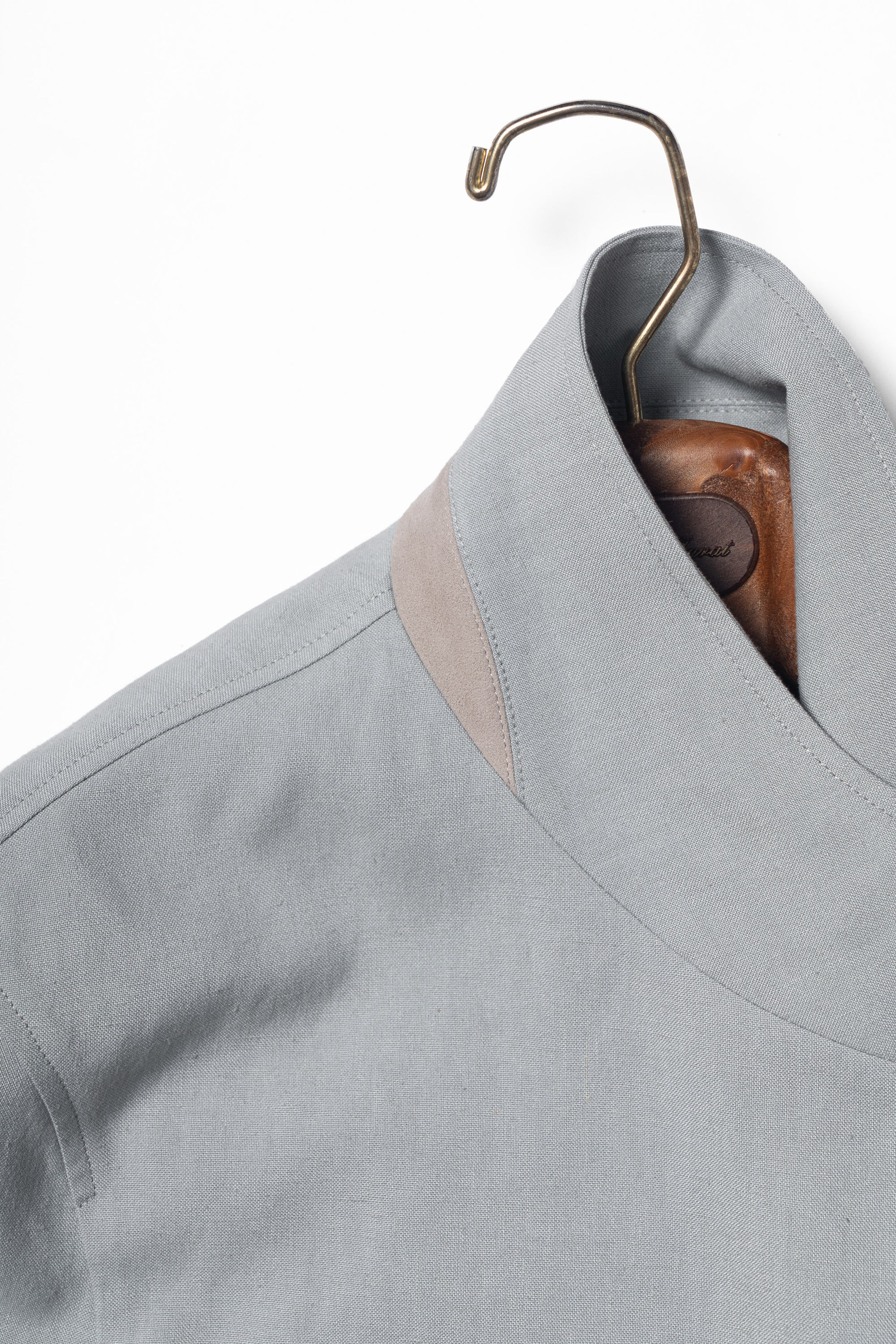 MTO Fog Blue Linen Teba Jacket
