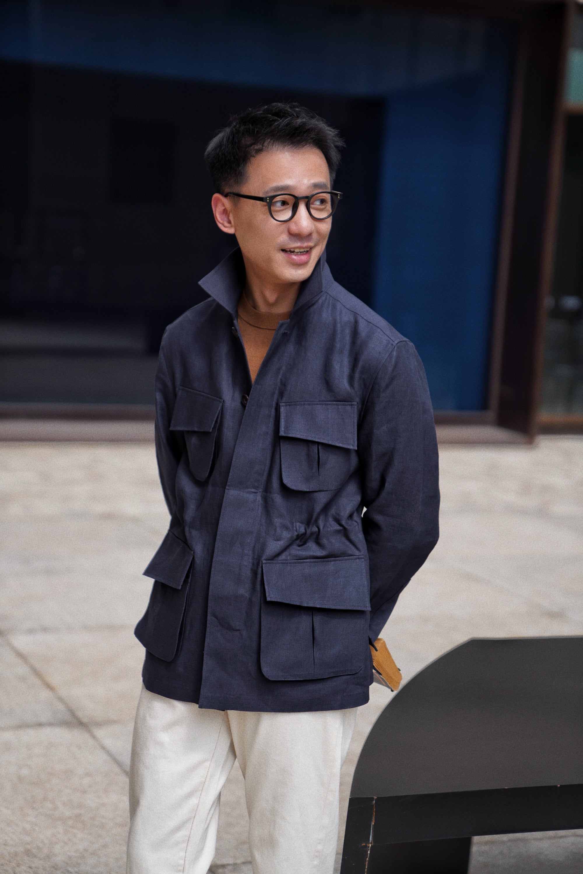 MTO Ink Blue Irish Linen M42 Jacket