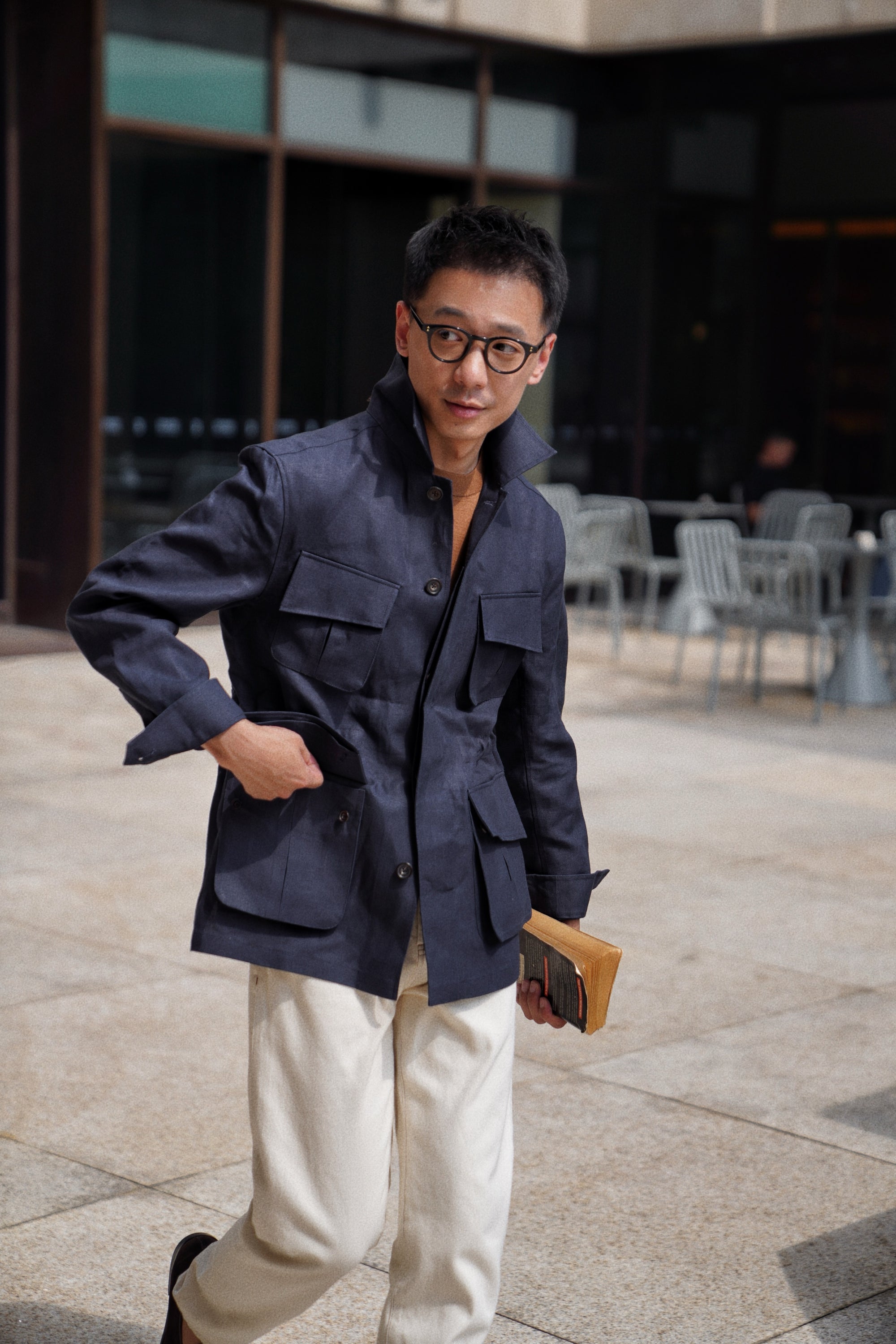 MTO Ink Blue Irish Linen M42 Jacket