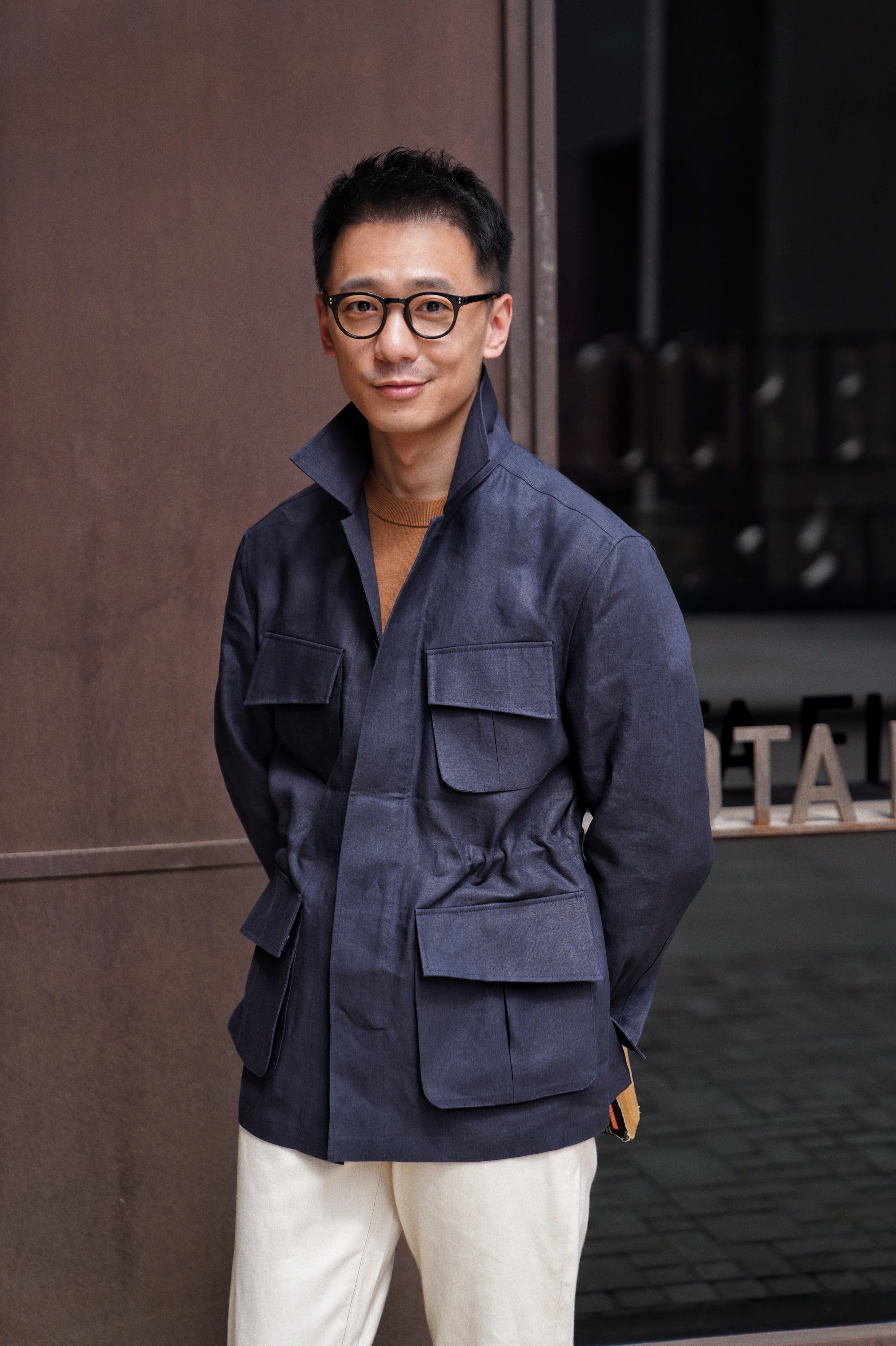 MTO Ink Blue Irish Linen M42 Jacket