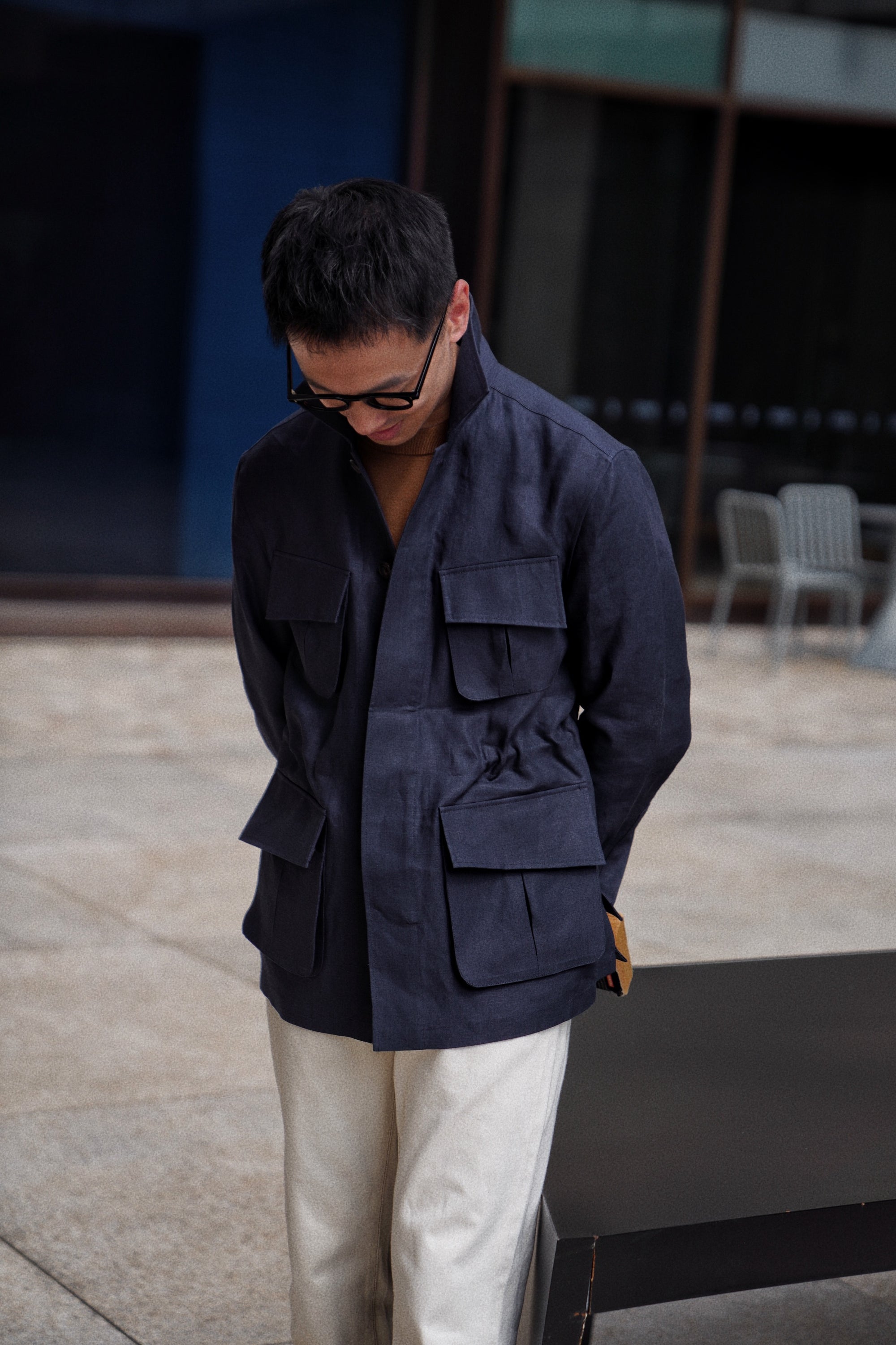 MTO Ink Blue Irish Linen M42 Jacket