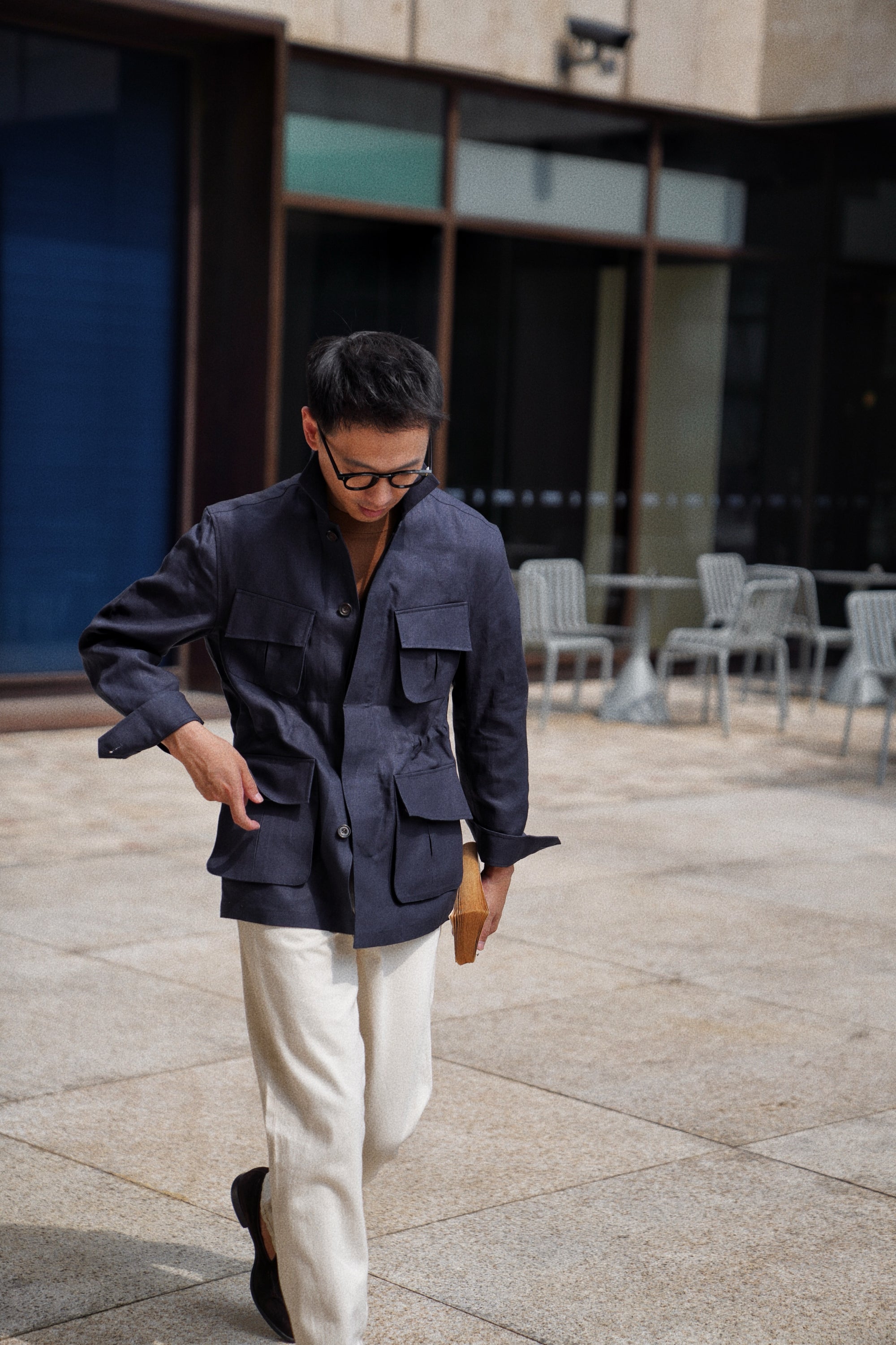 MTO Ink Blue Irish Linen M42 Jacket
