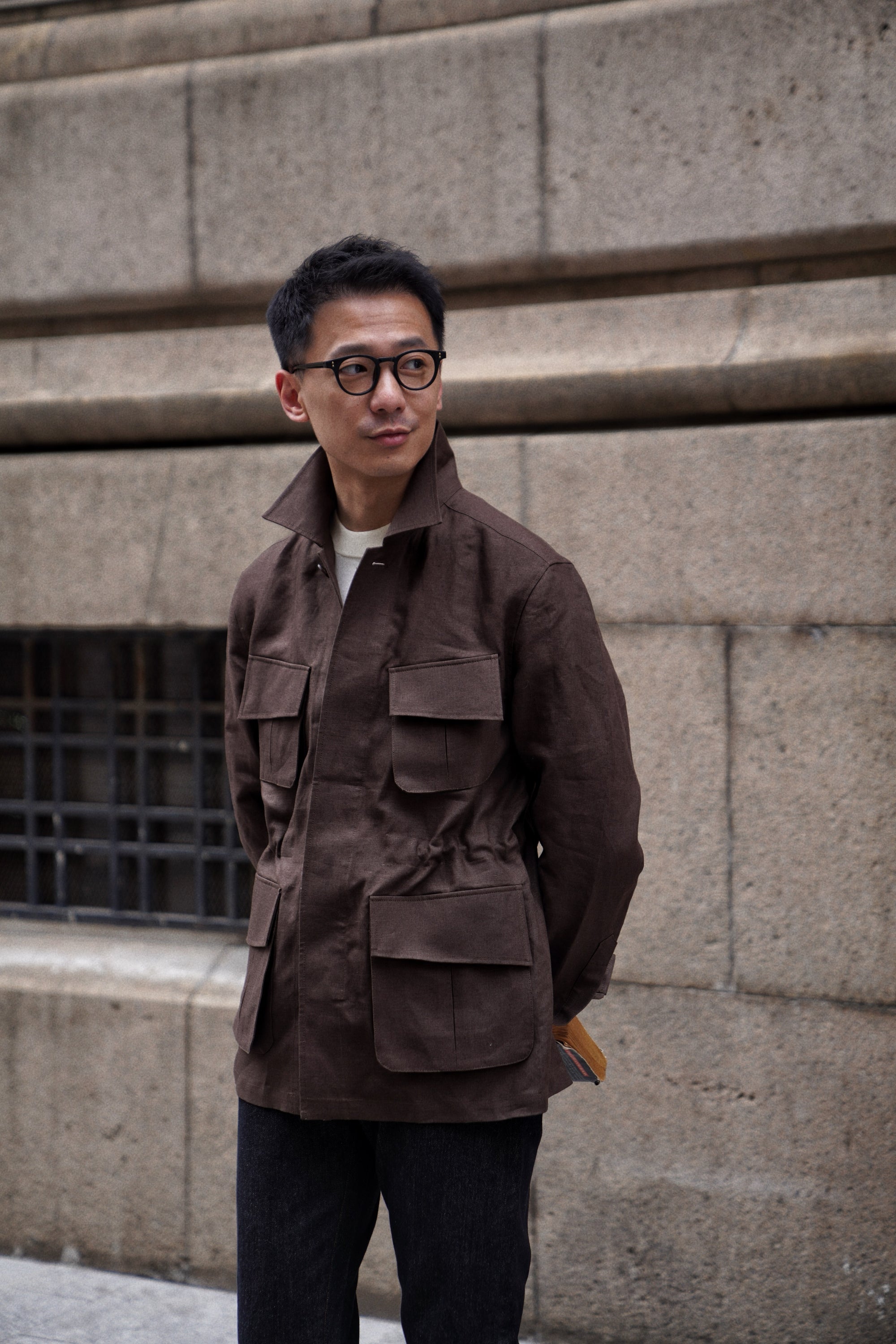 MTO Dark Brown Irish Linen M42 Jacket