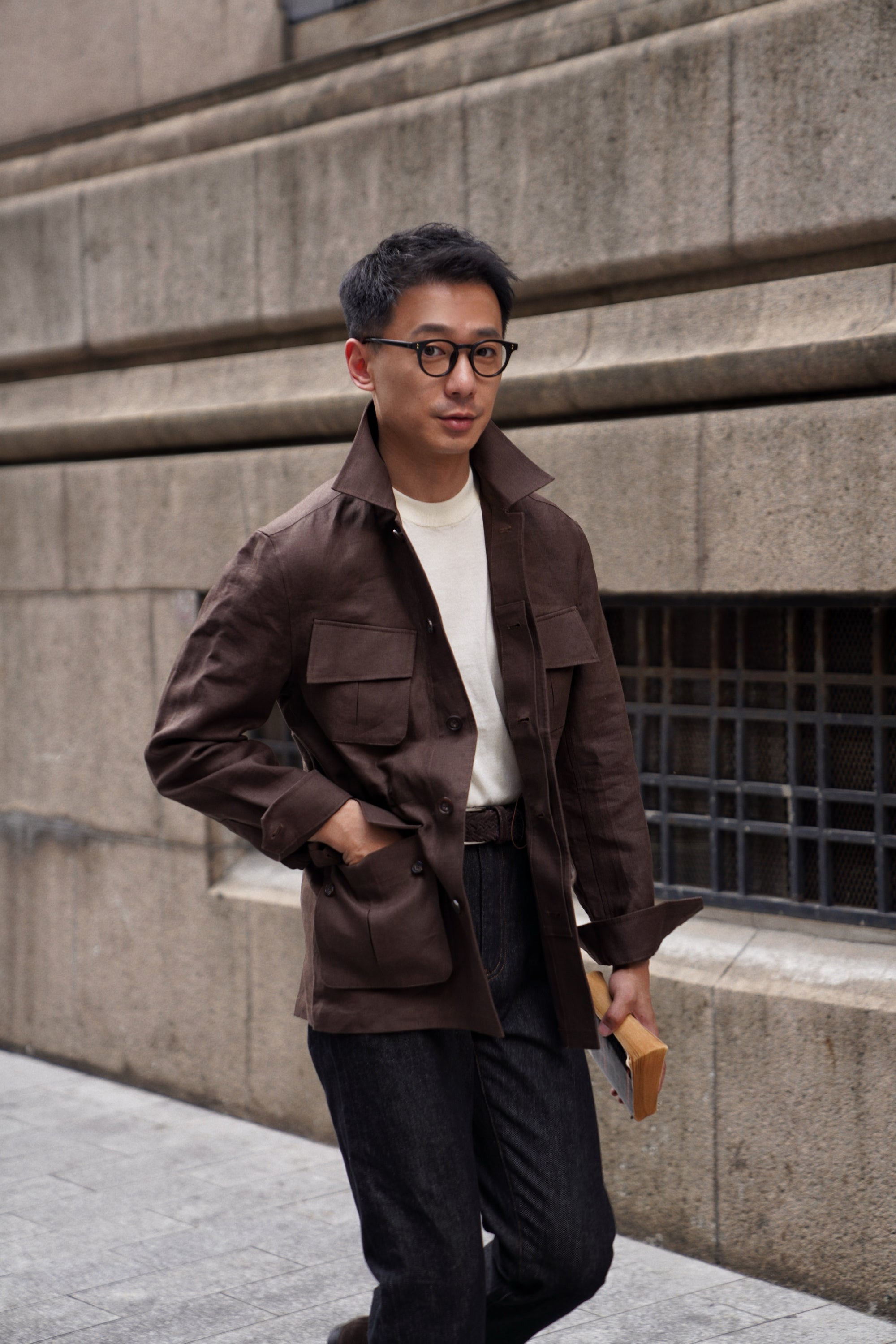 MTO Dark Brown Irish Linen M42 Jacket