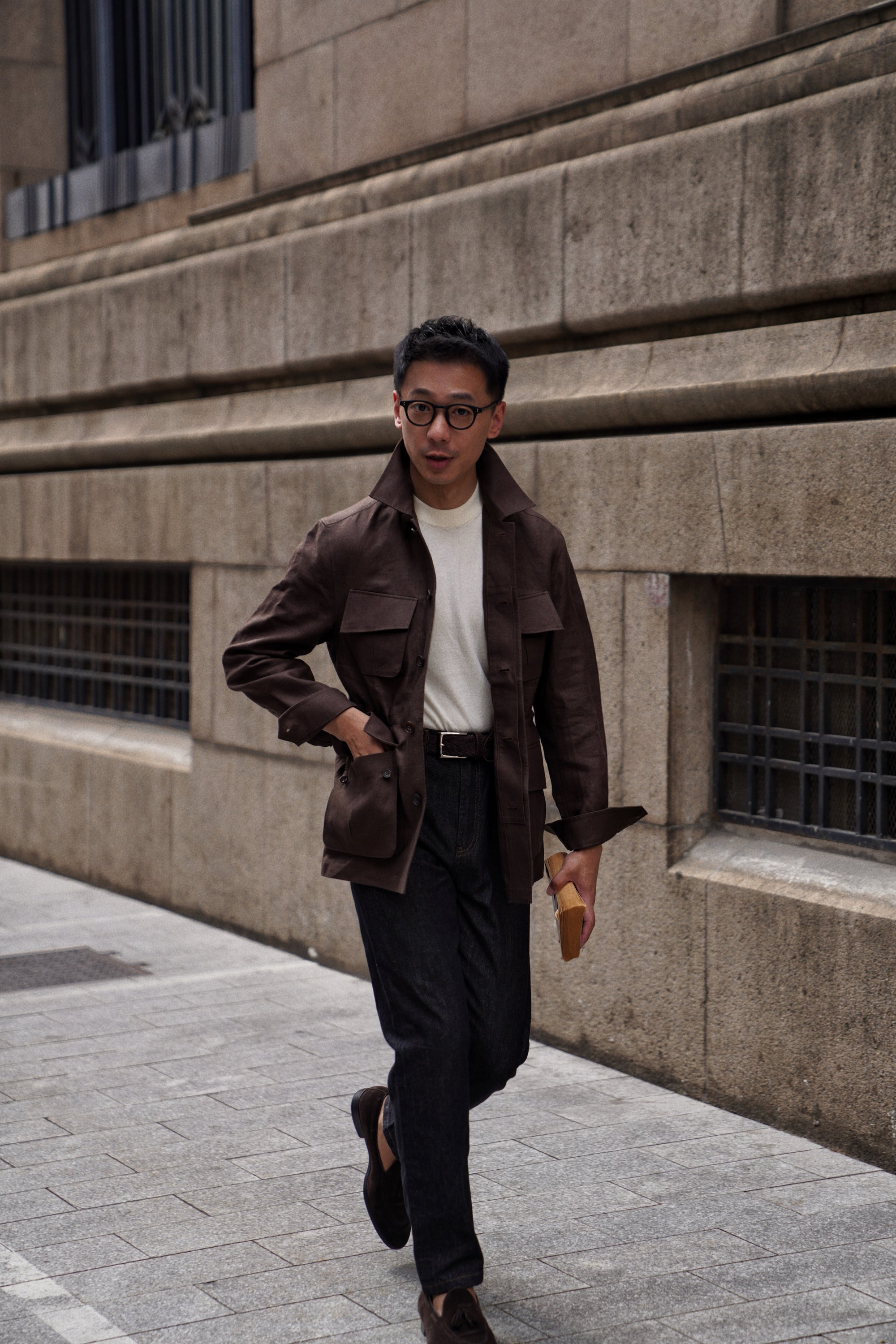 MTO Dark Brown Irish Linen M42 Jacket