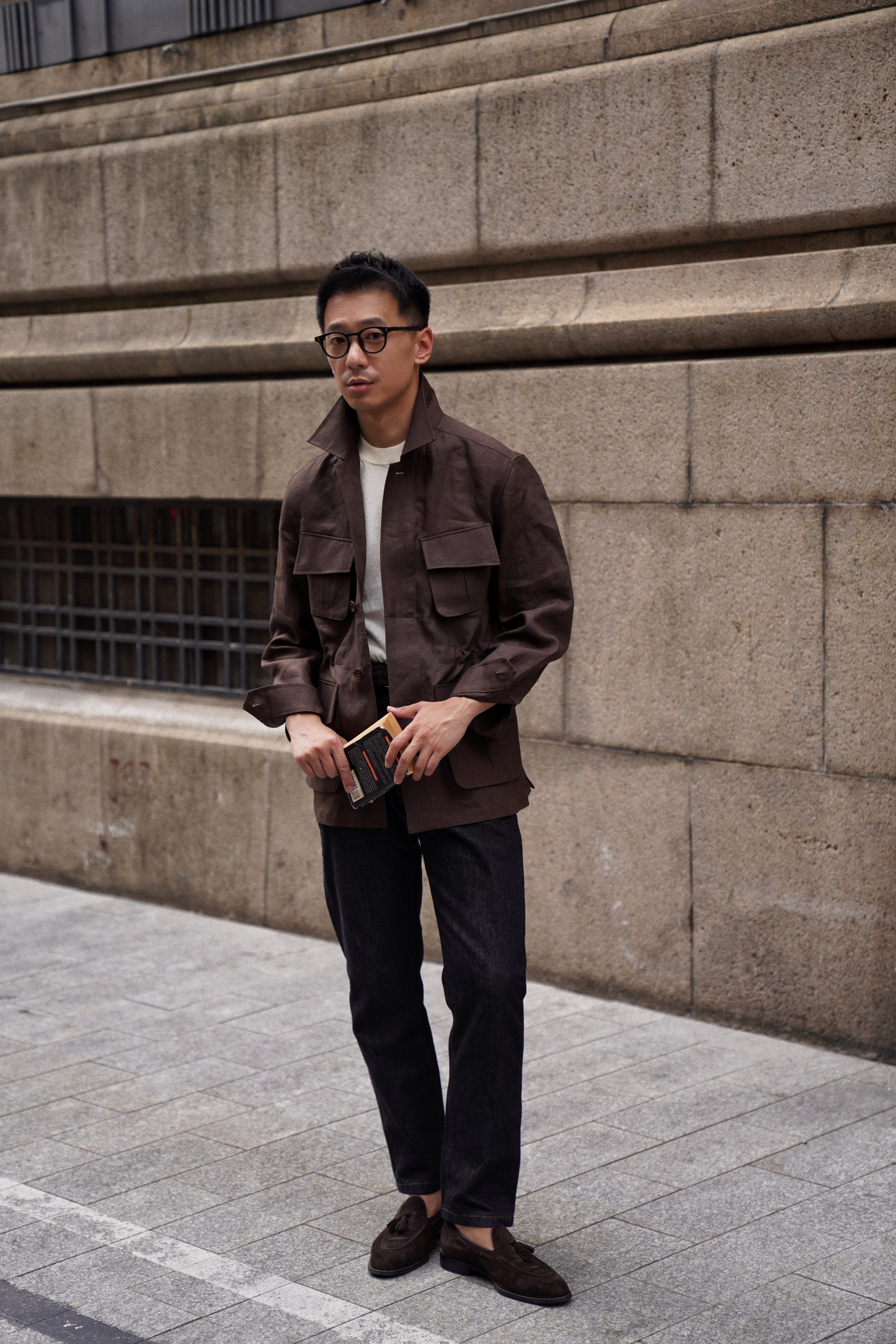 MTO Dark Brown Irish Linen M42 Jacket