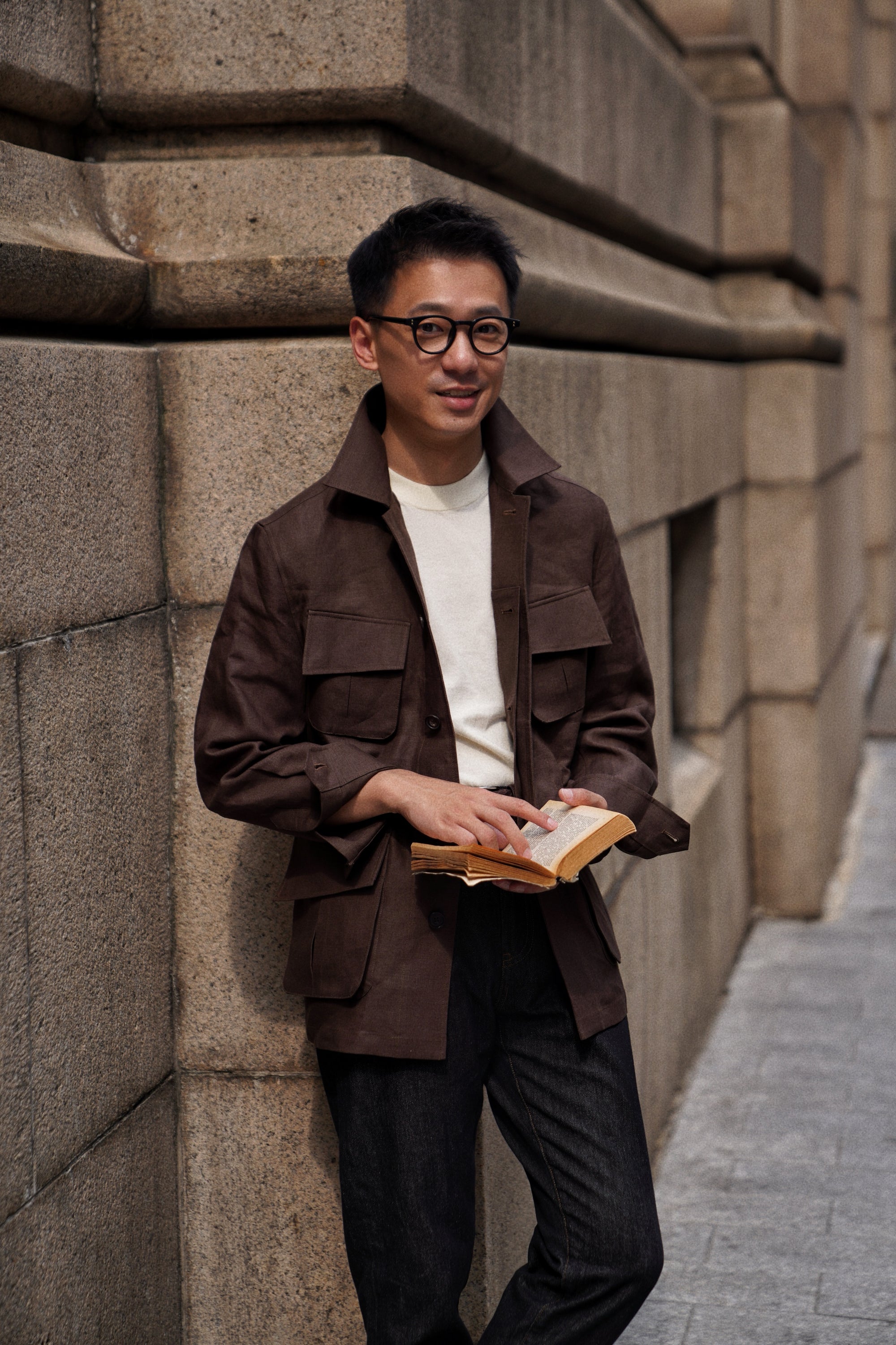 MTO Dark Brown Irish Linen M42 Jacket