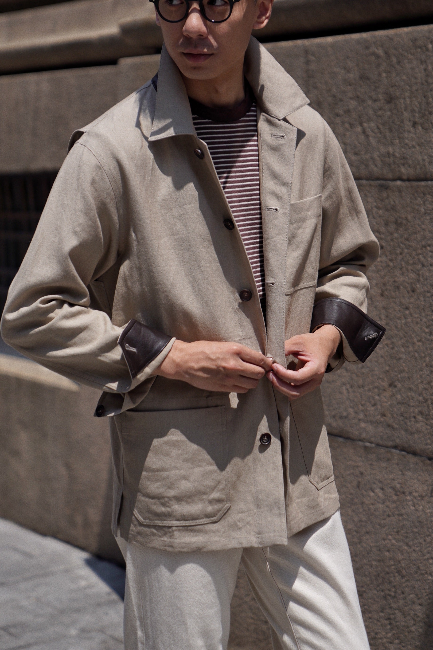 MTO Taupe Linen Chore Jacket