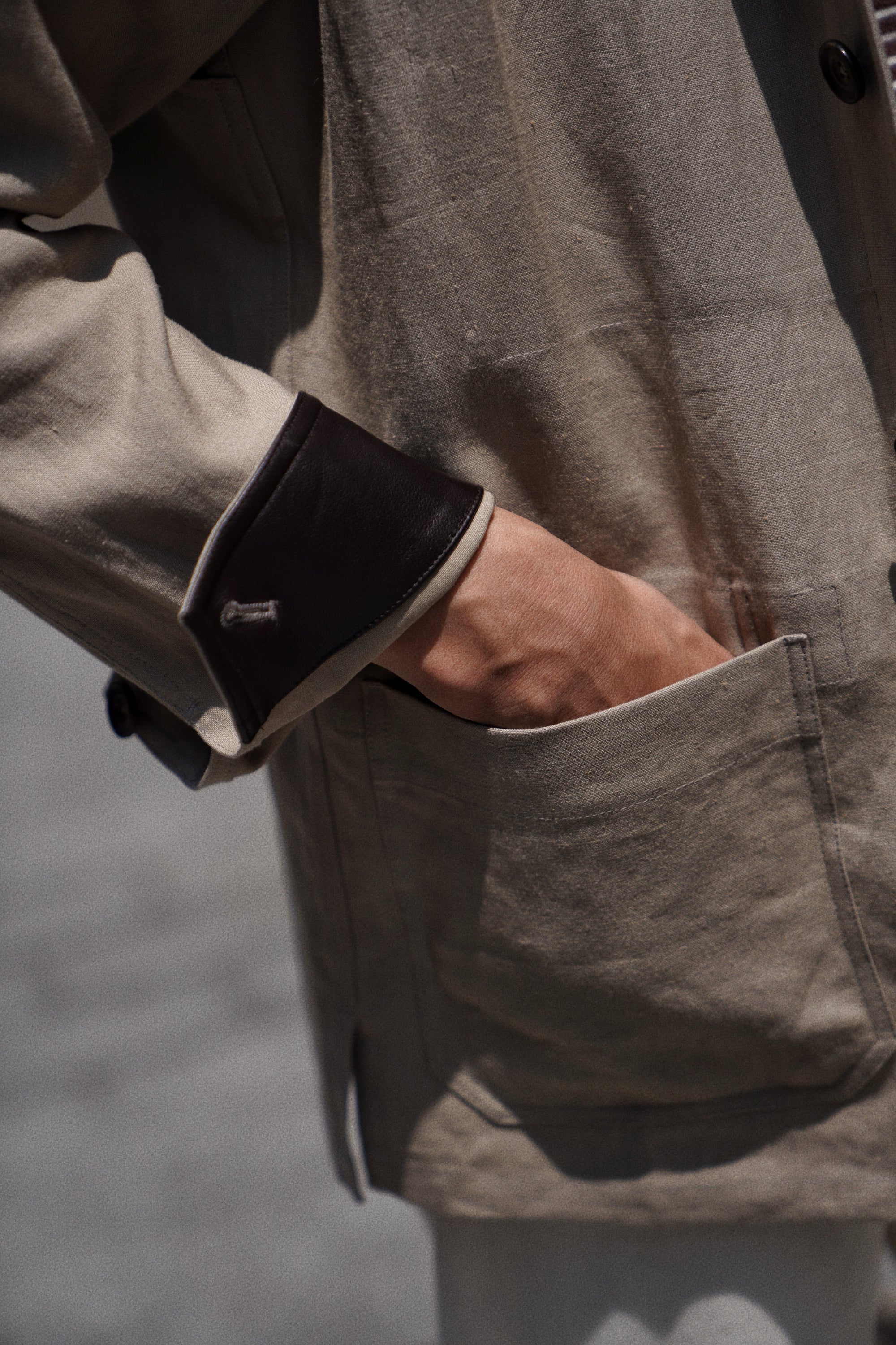 MTO Taupe Linen Chore Jacket