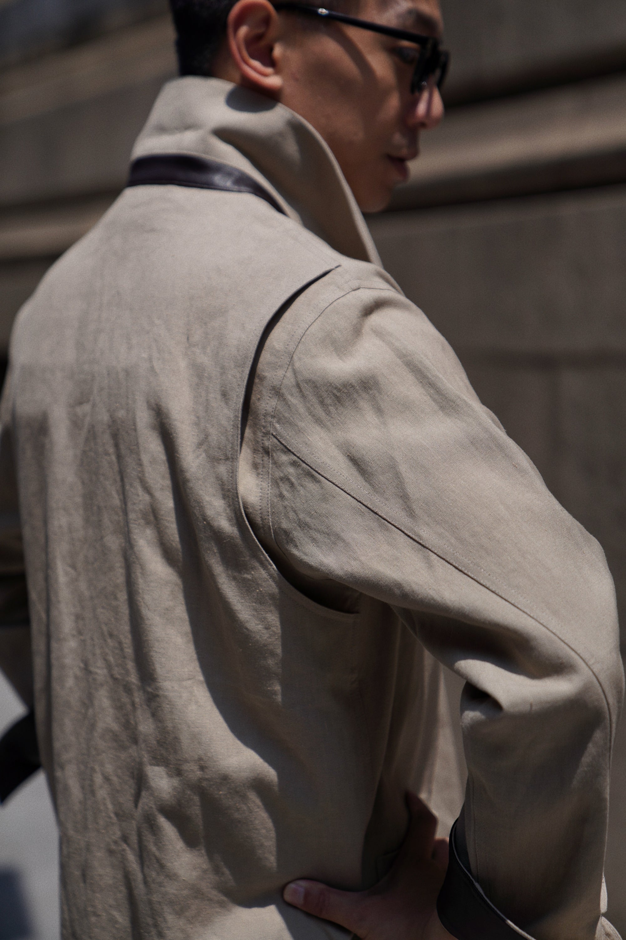 MTO Taupe Linen Chore Jacket