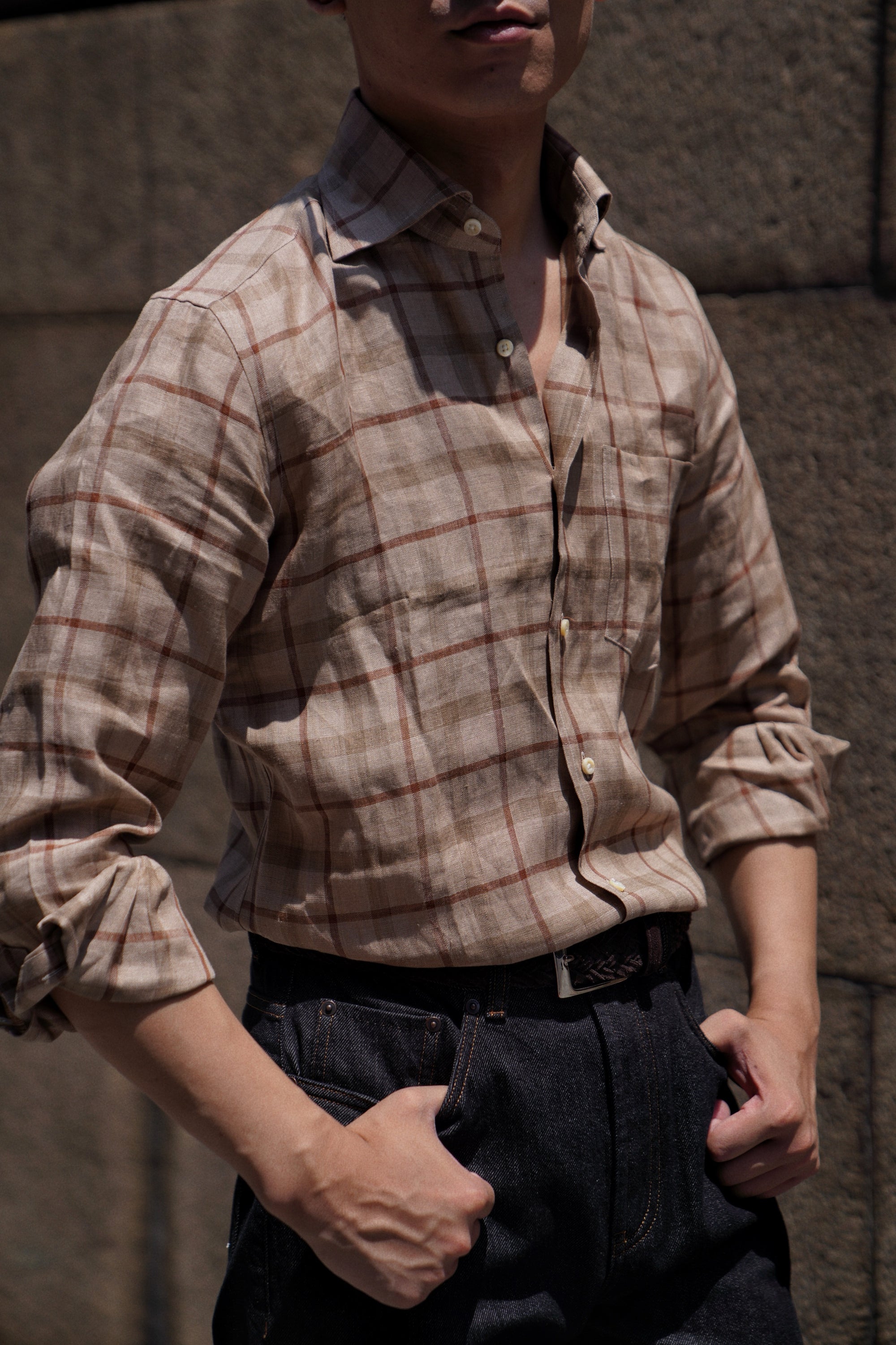 MTO Plaid Linen Shirt #501 #503