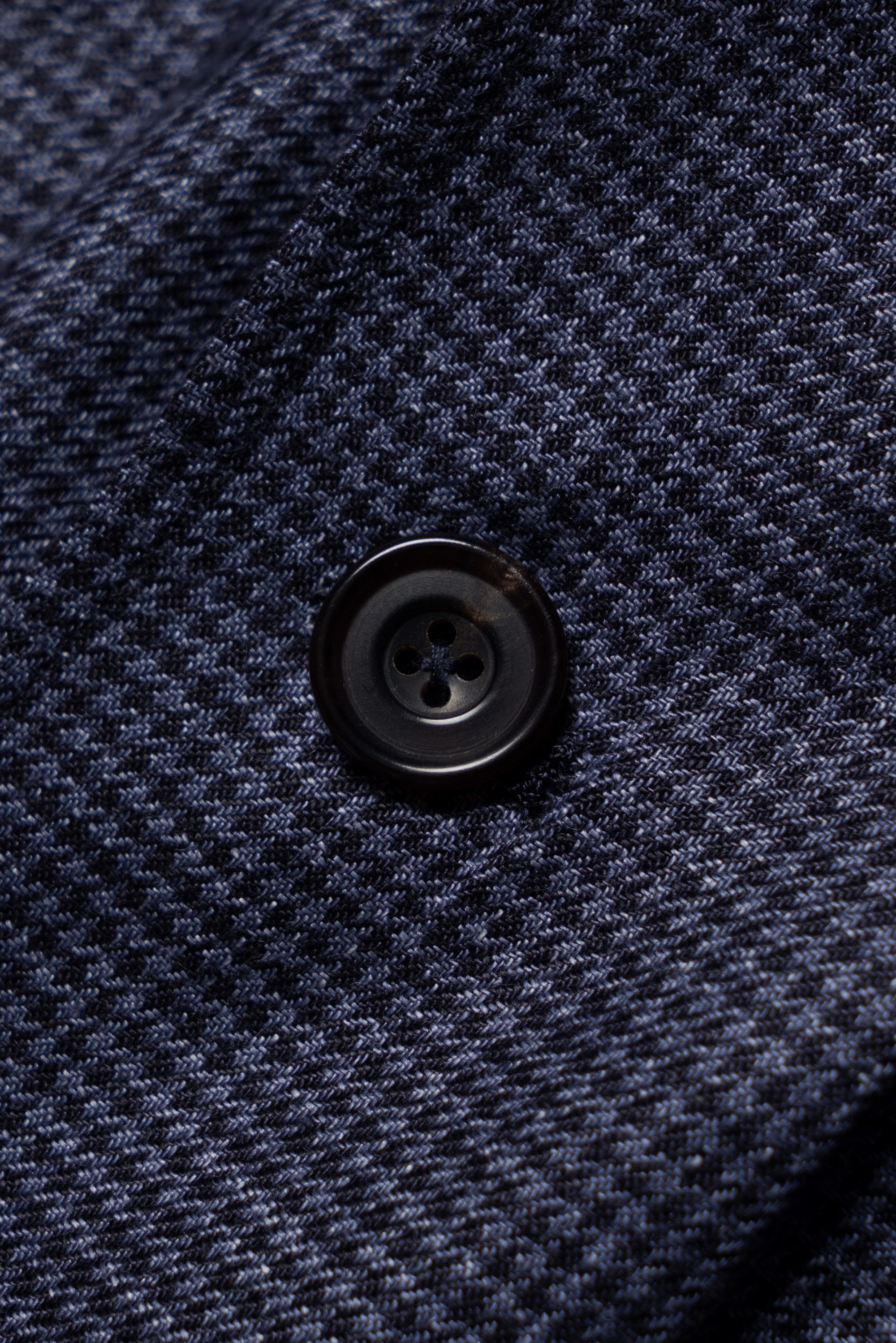 MTO Navy Houndstooth Linen Teba Jacket