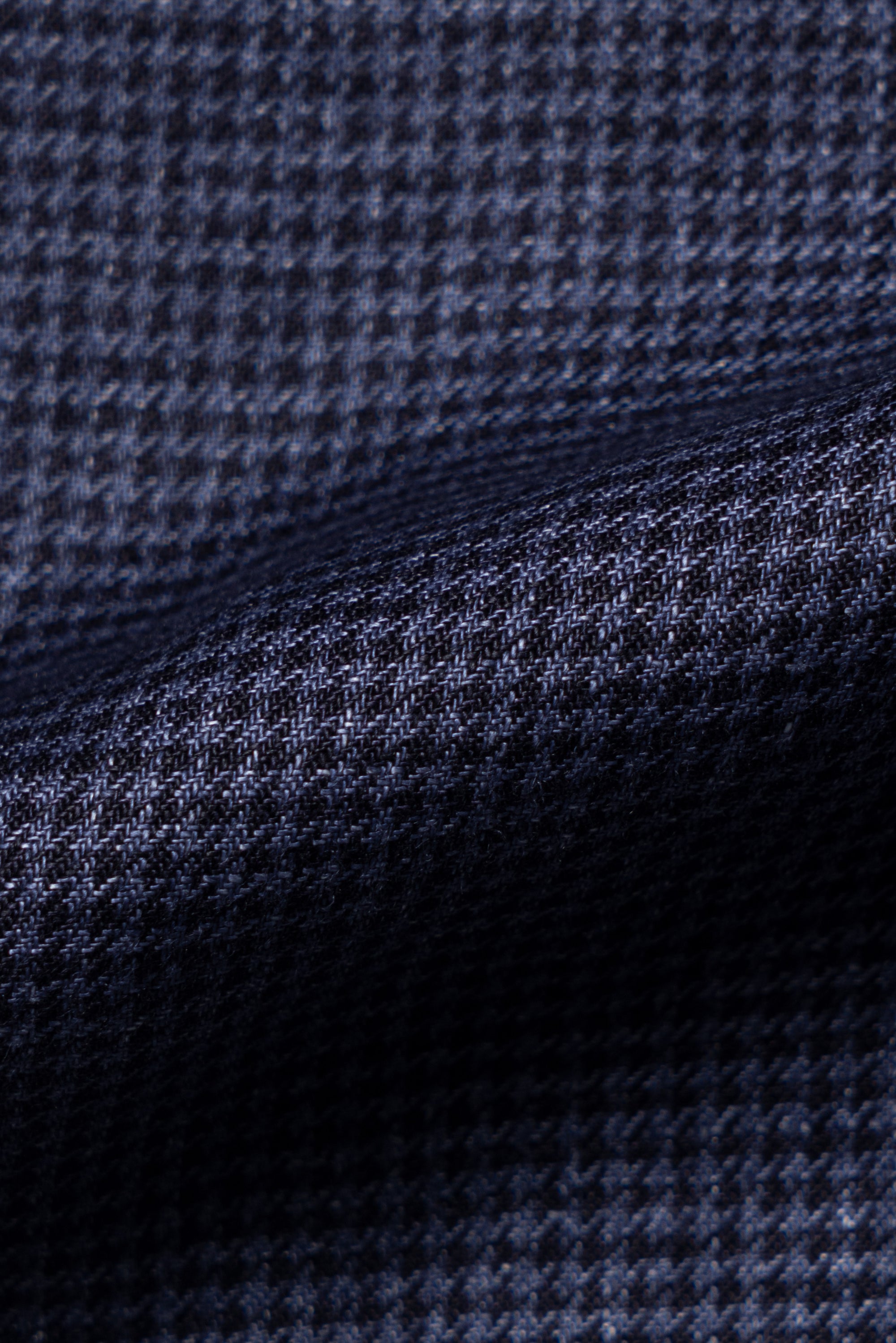 MTO Navy Houndstooth Linen Teba Jacket