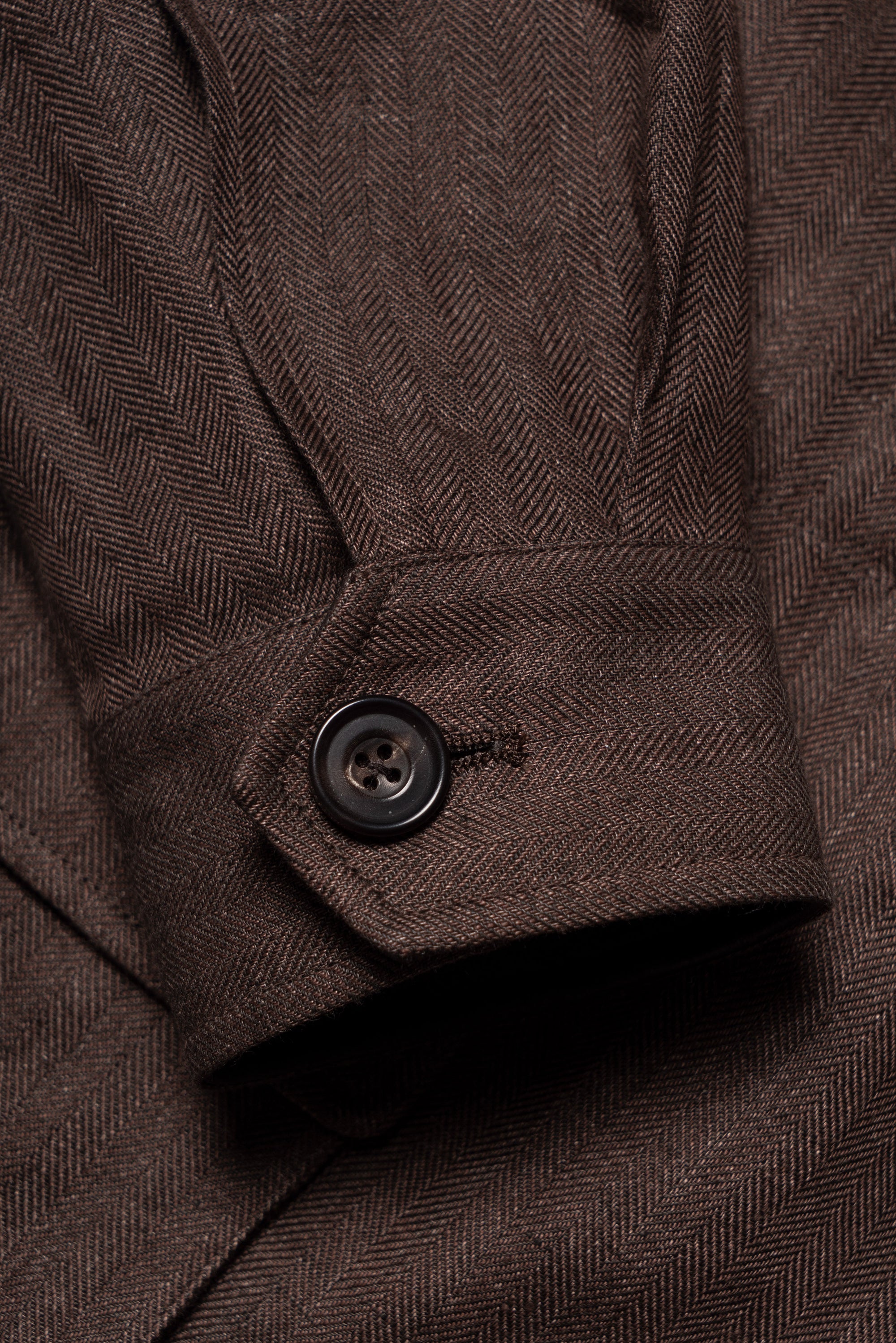 MTO Tobacco Herringbone Linen Teba Jacket