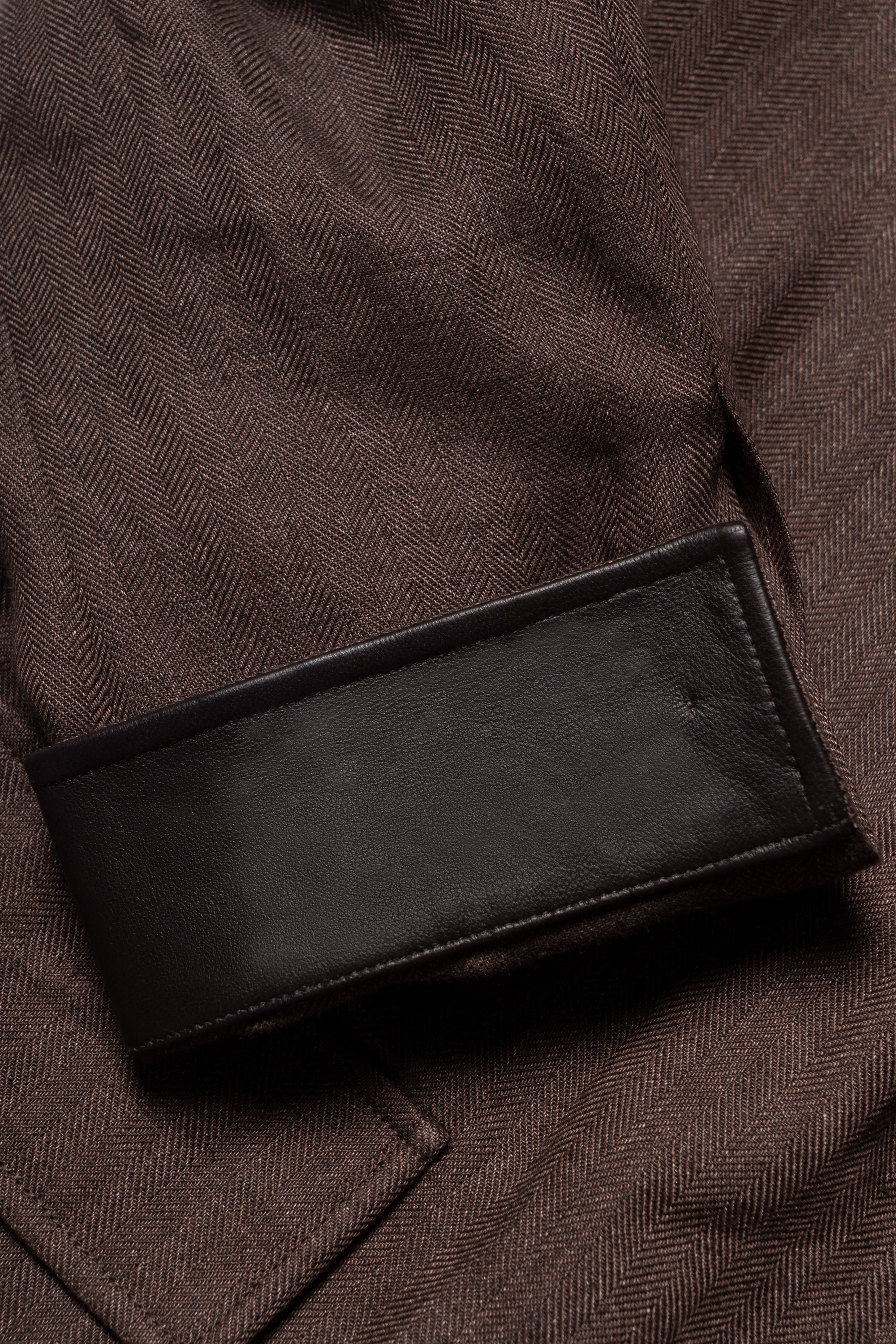 MTO Tobacco Herringbone Linen Teba Jacket