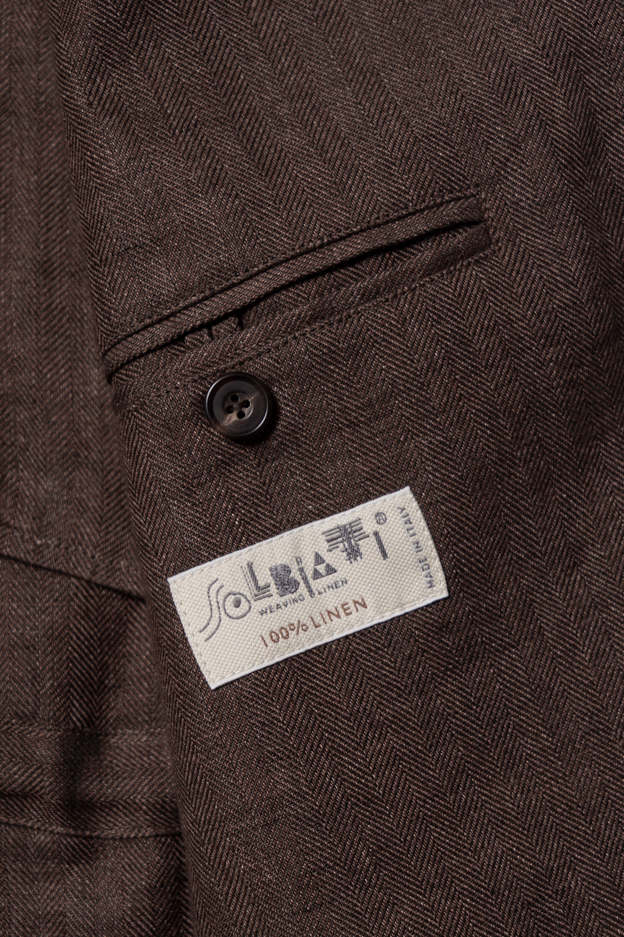 MTO Tobacco Herringbone Linen Teba Jacket