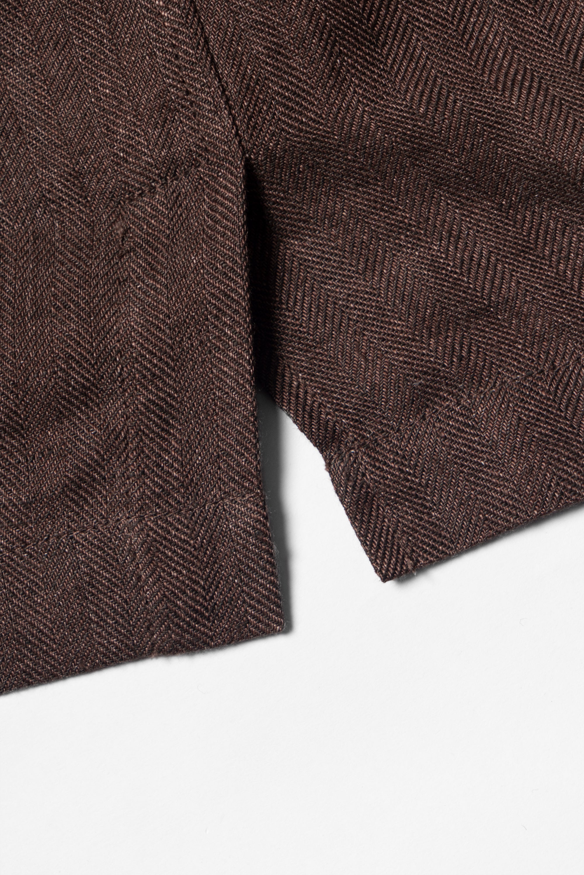 MTO Tobacco Herringbone Linen Teba Jacket