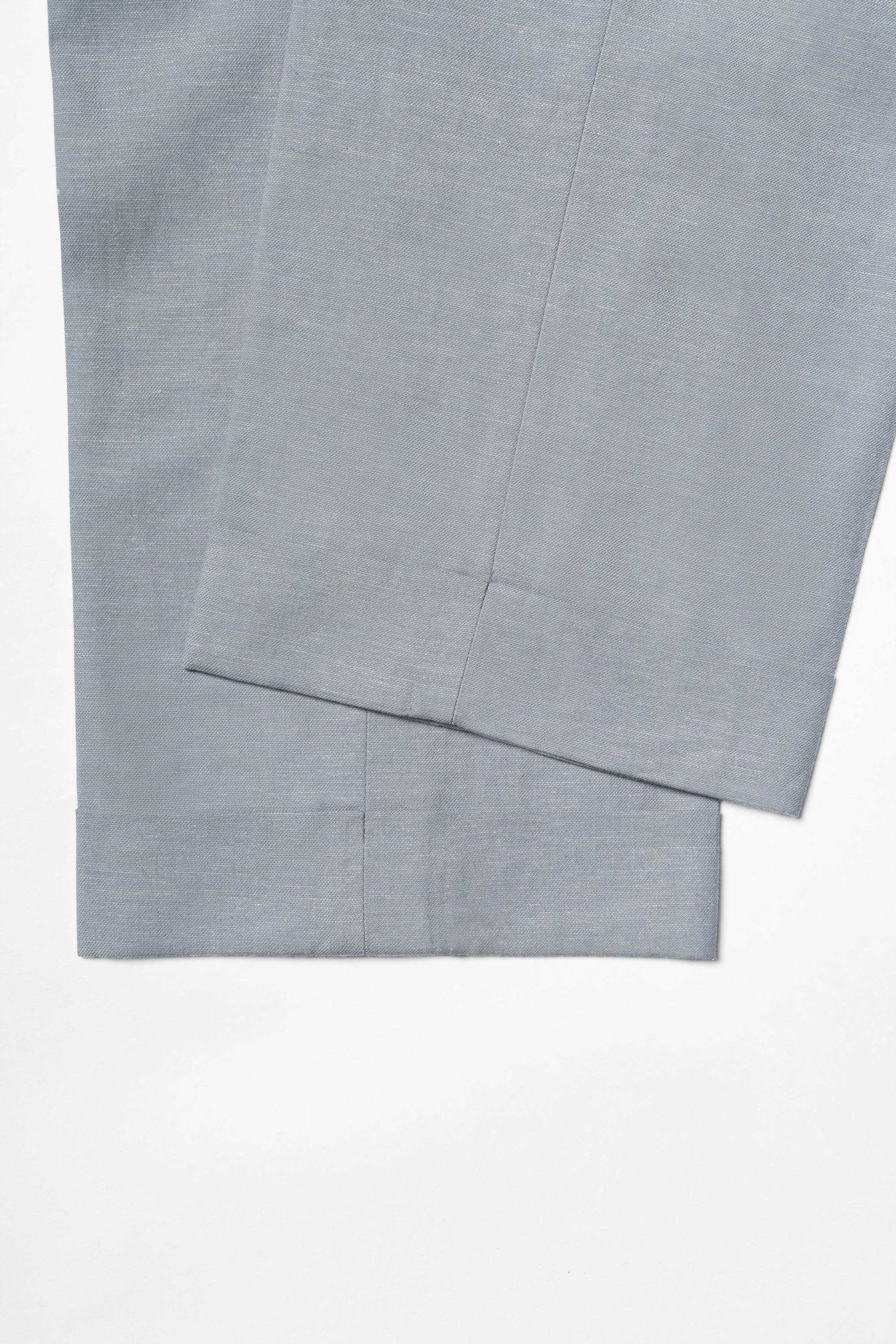 Rhino Grey Cotton Linen Tencel Drawstring Trousers #453