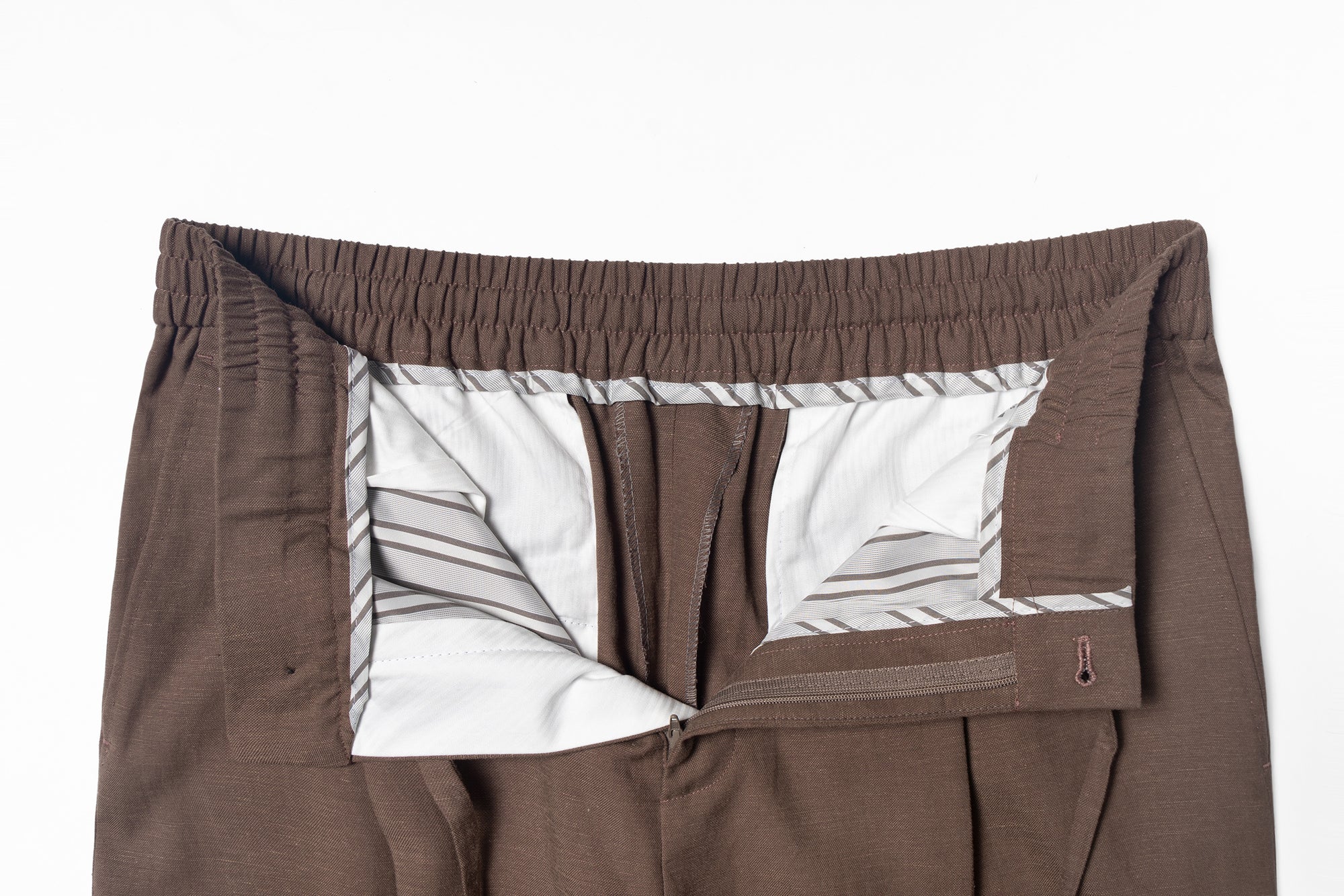 Rust Cotton Linen Tencel Drawstring Trousers #455