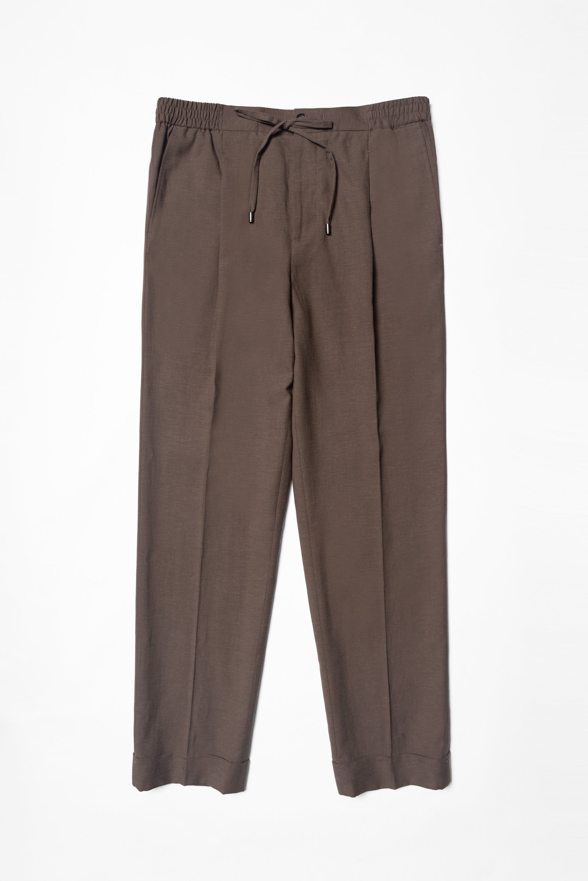Rust Cotton Linen Tencel Drawstring Trousers #455