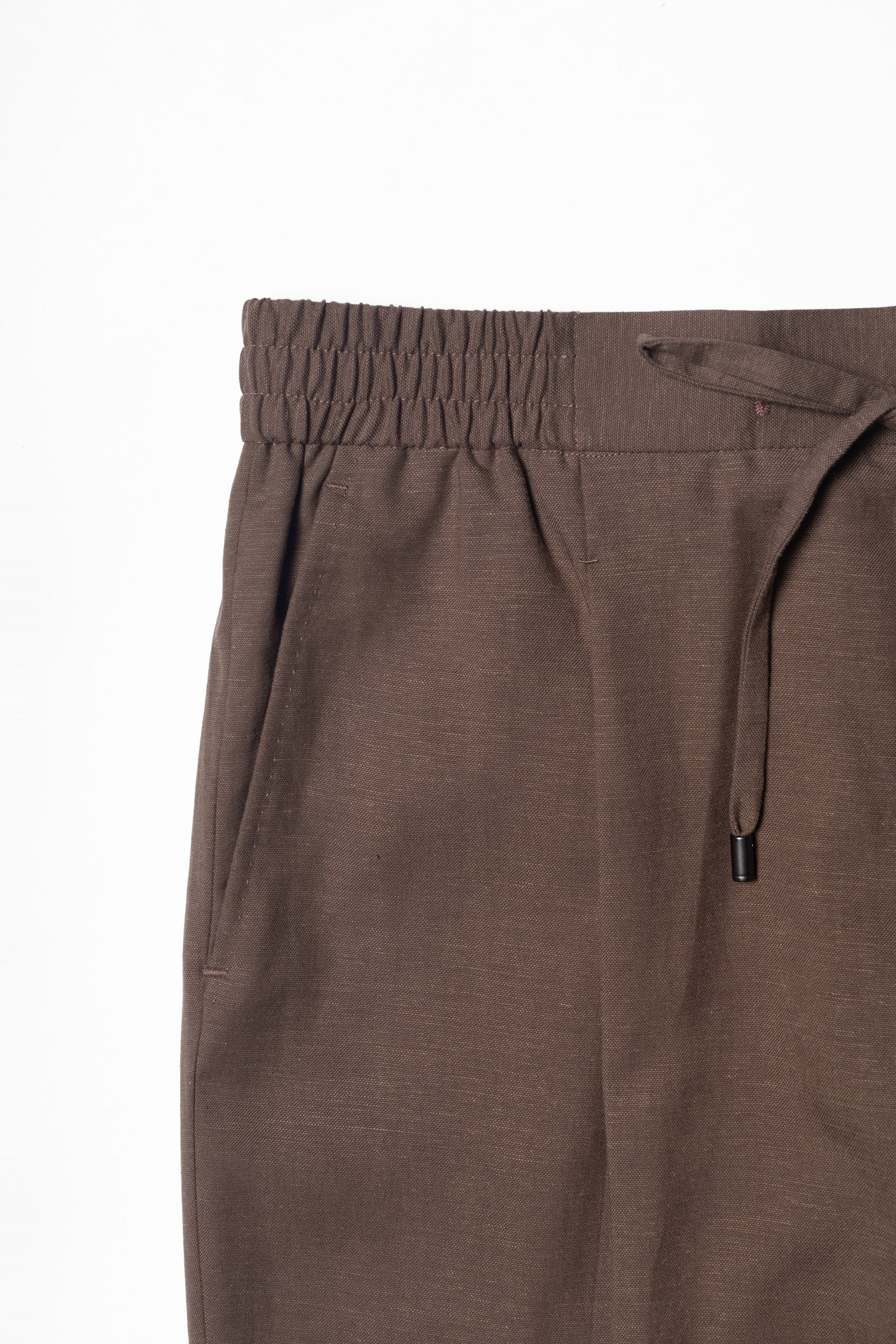 Rust Cotton Linen Tencel Drawstring Trousers #455