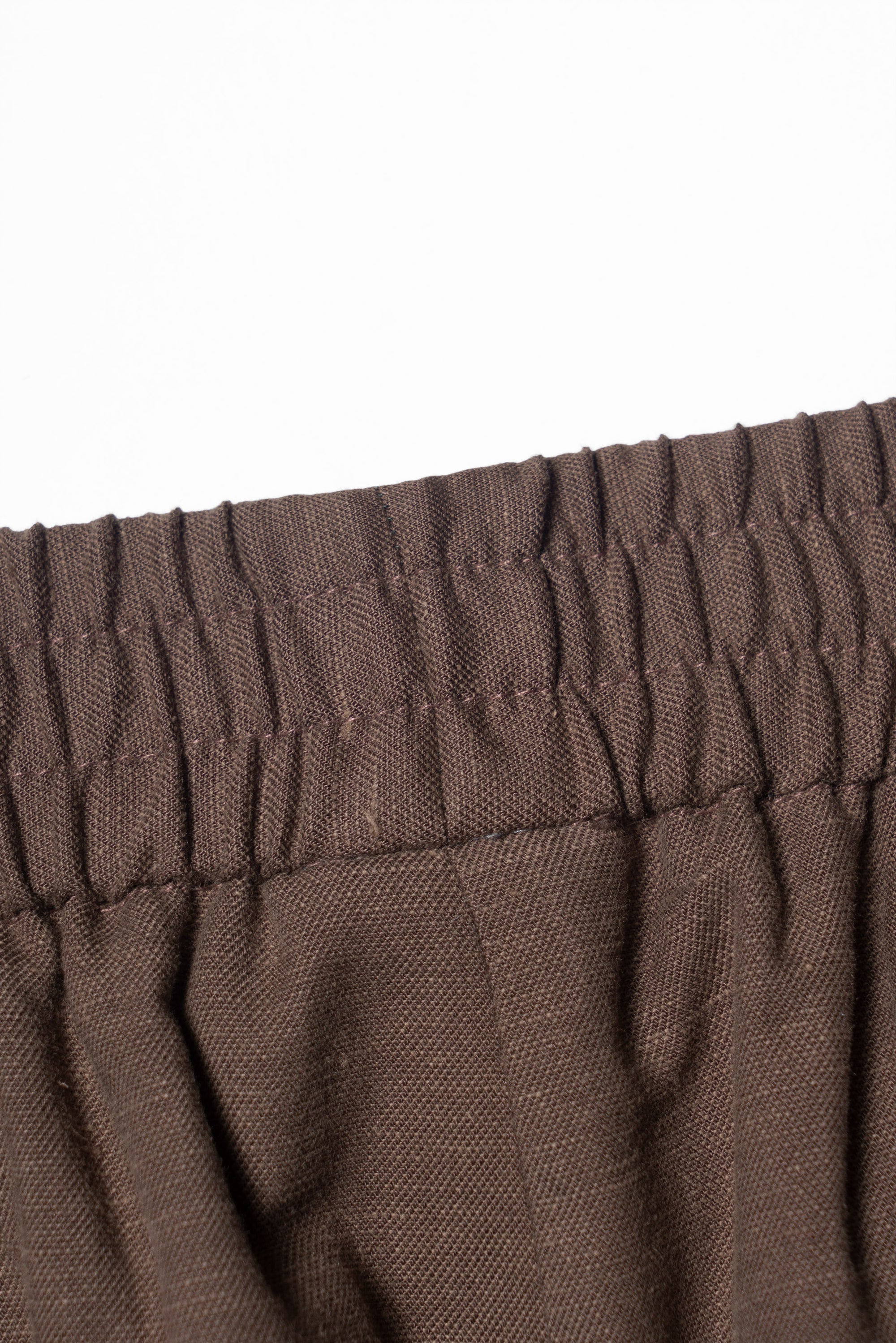 Rust Cotton Linen Tencel Drawstring Trousers #455