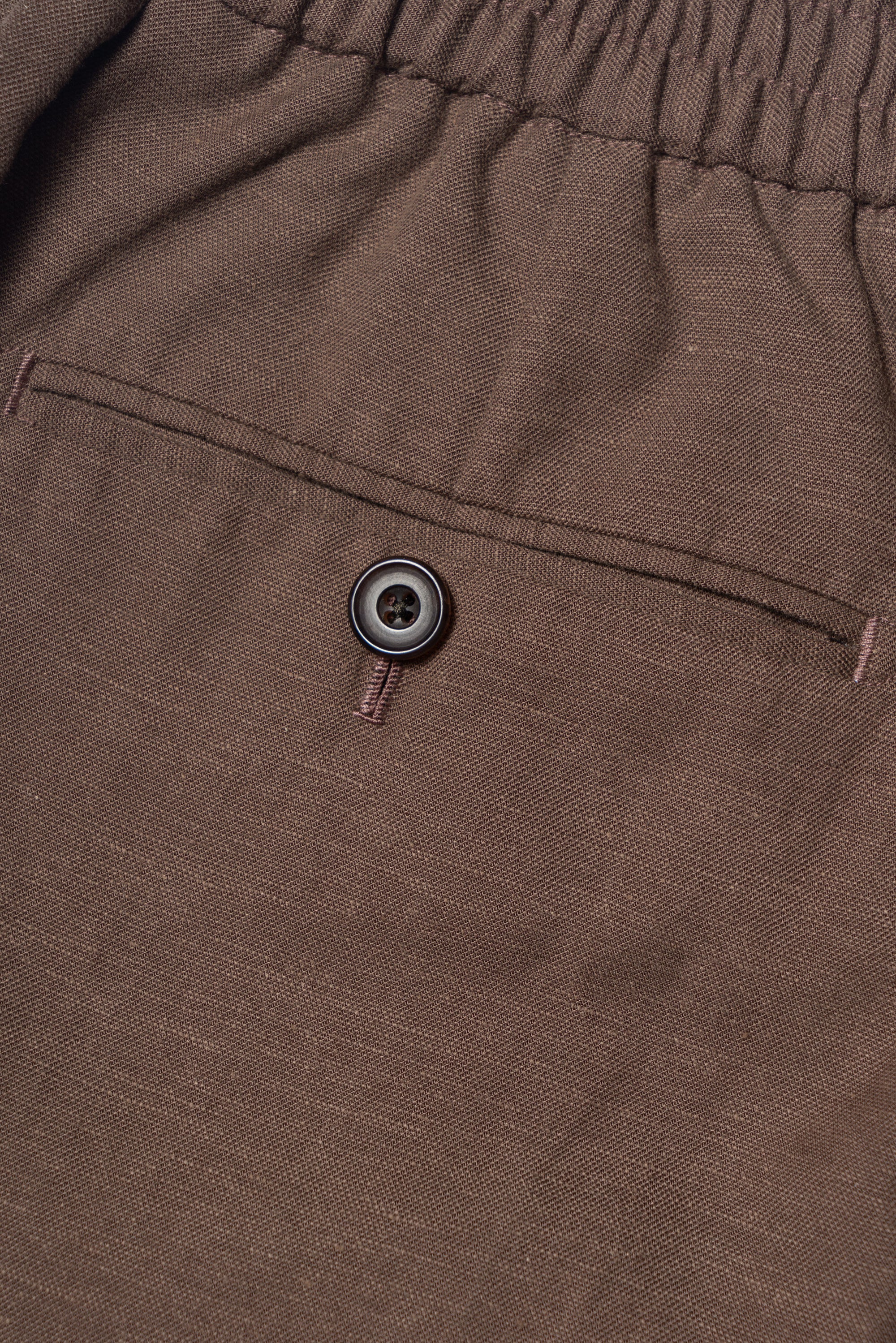 Rust Cotton Linen Tencel Drawstring Trousers #455