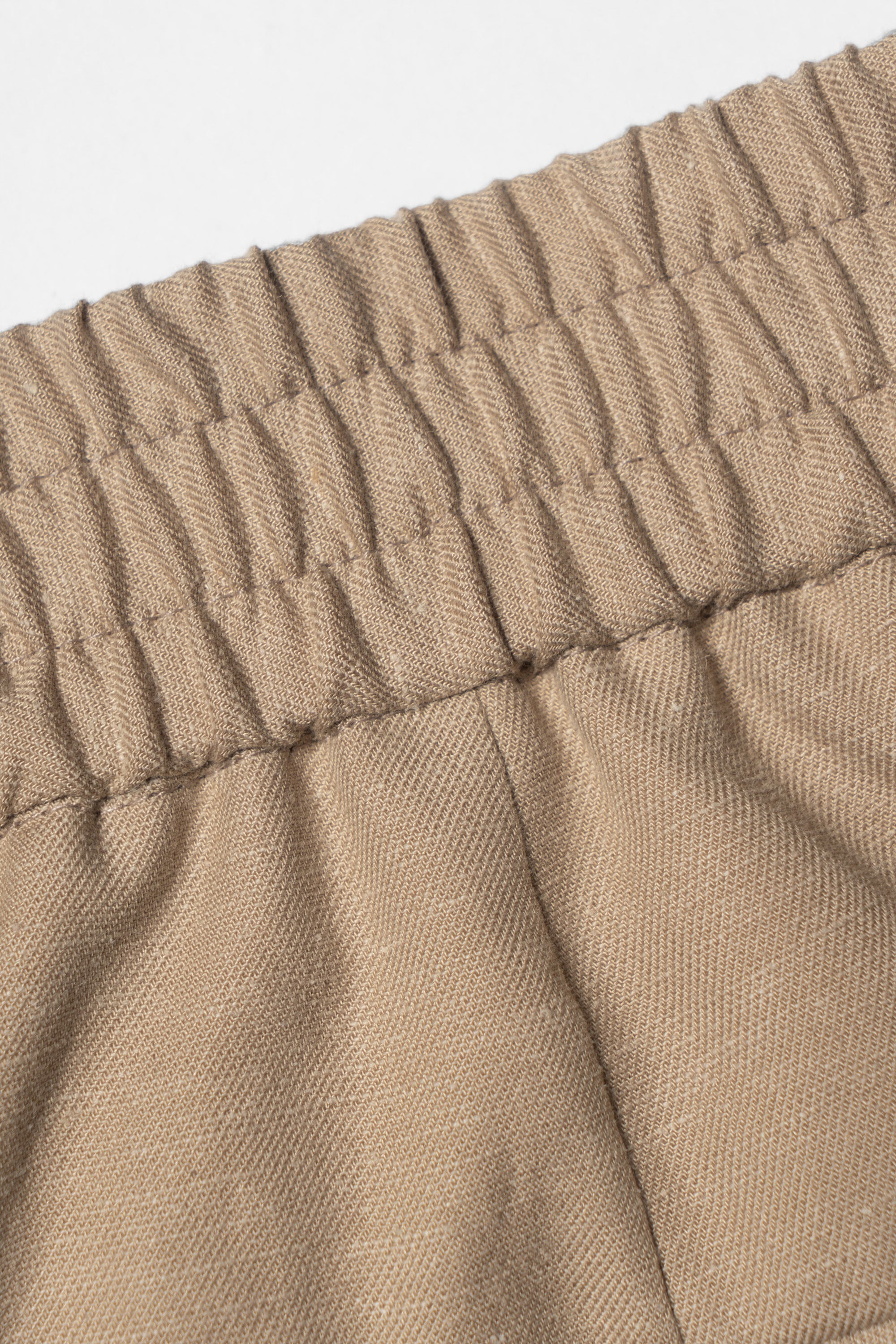 Khaki Cotton Linen Tencel Drawstring Trousers #454