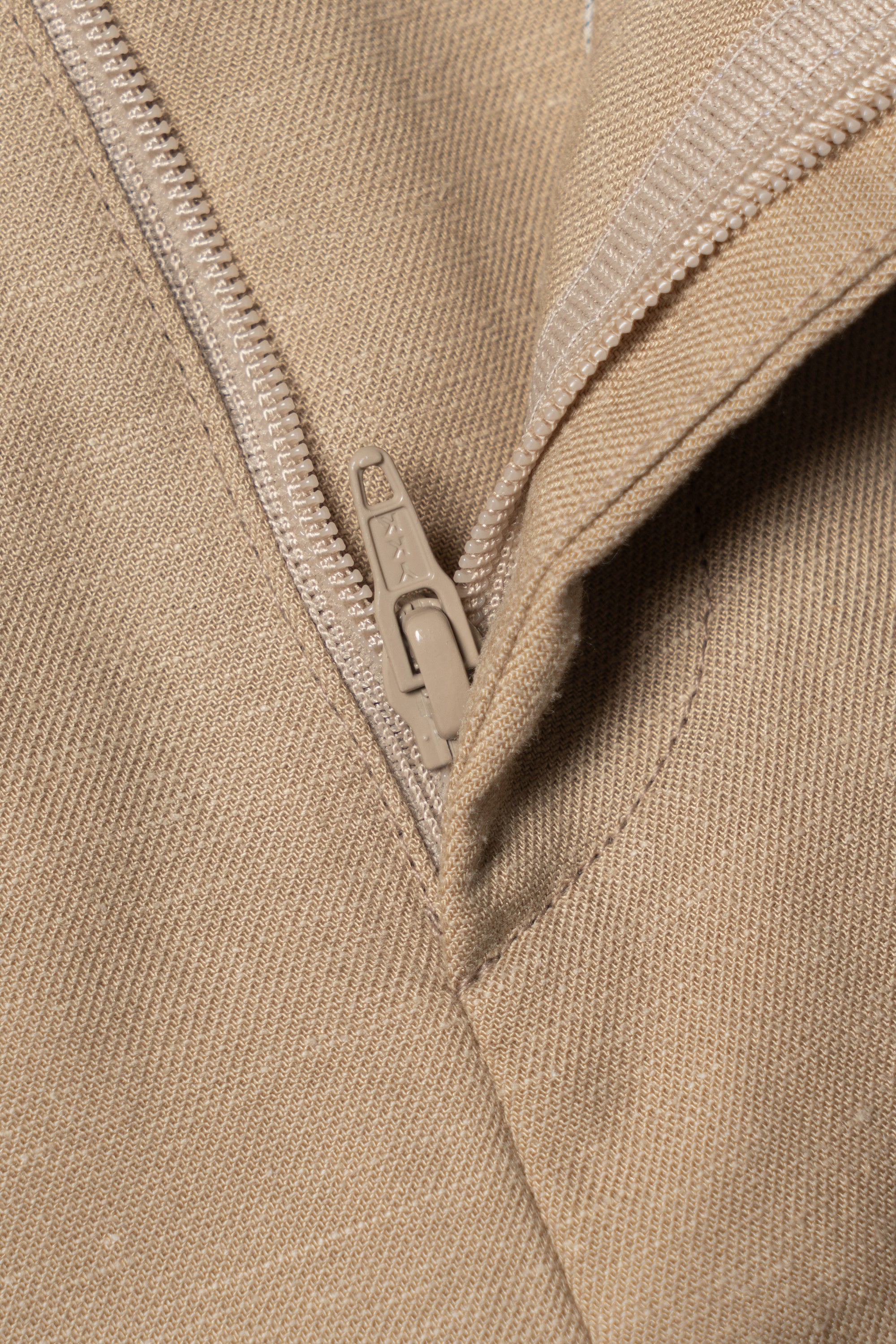 Khaki Cotton Linen Tencel Drawstring Trousers #454
