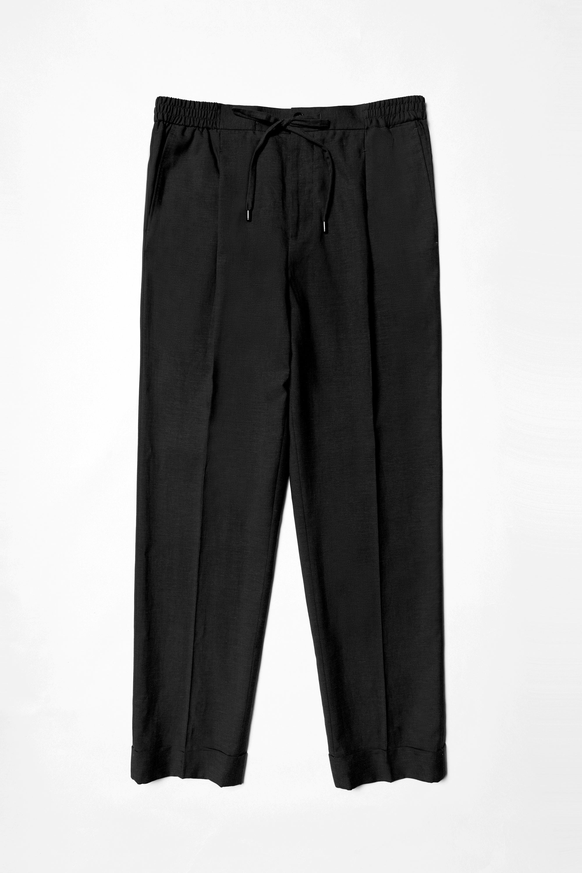 Graphite Cotton Linen Tencel Drawstring Trousers #452