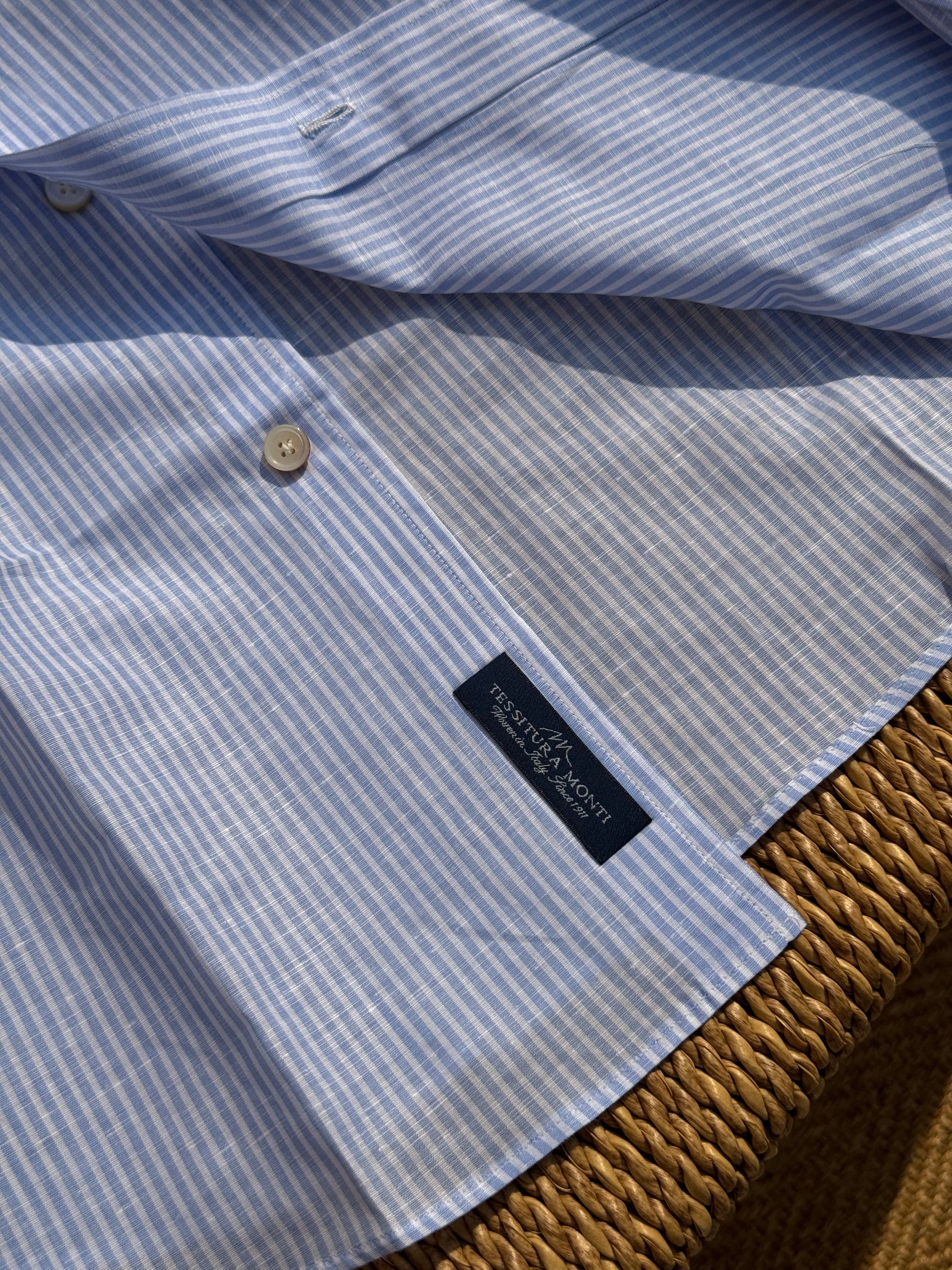 MTO Hand Stitched Cotton Linen Stripe Shirt #52 #53