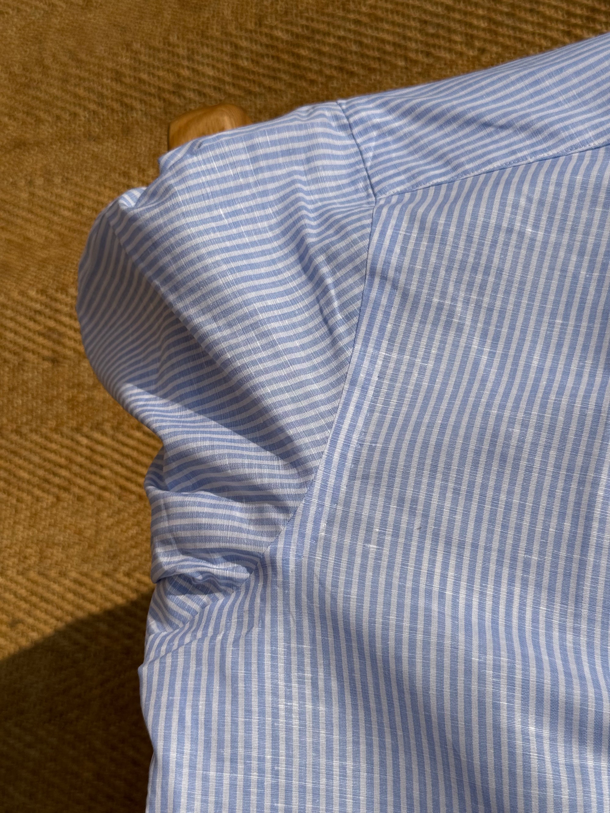 MTO Hand Stitched Cotton Linen Stripe Shirt #52 #53