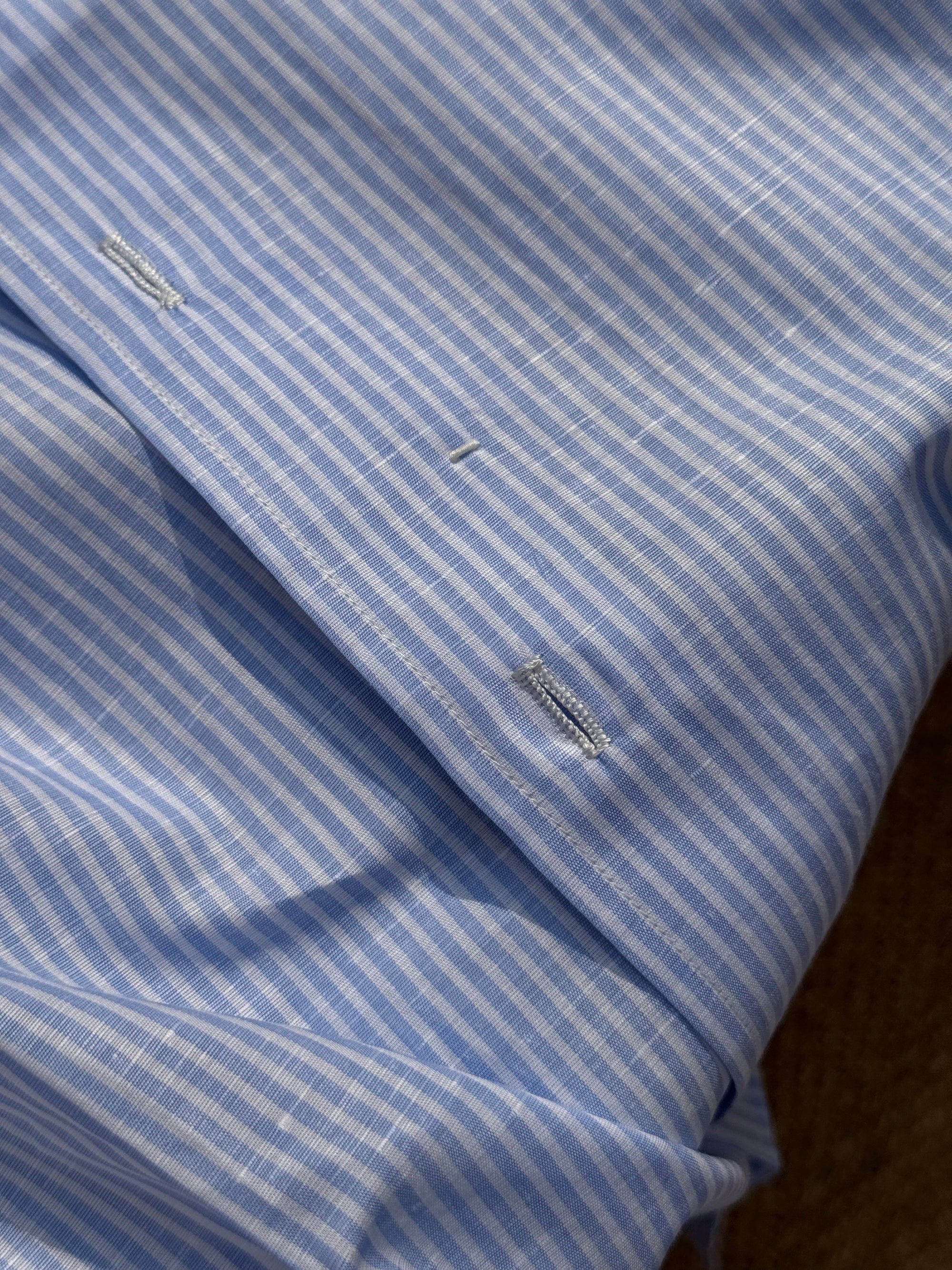 MTO Hand Stitched Cotton Linen Stripe Shirt #52 #53