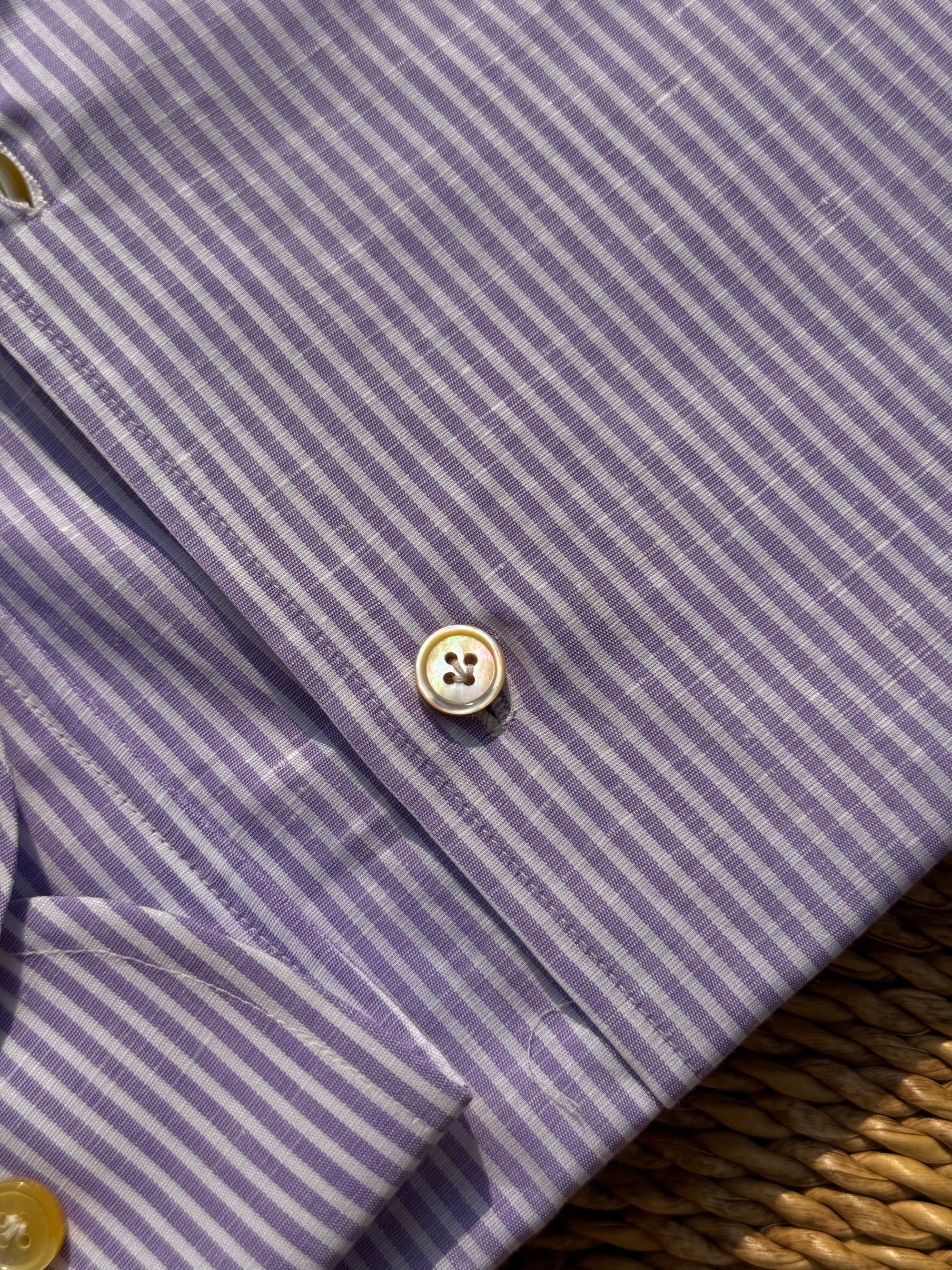 MTO Hand Stitched Cotton Linen Stripe Shirt #52 #53