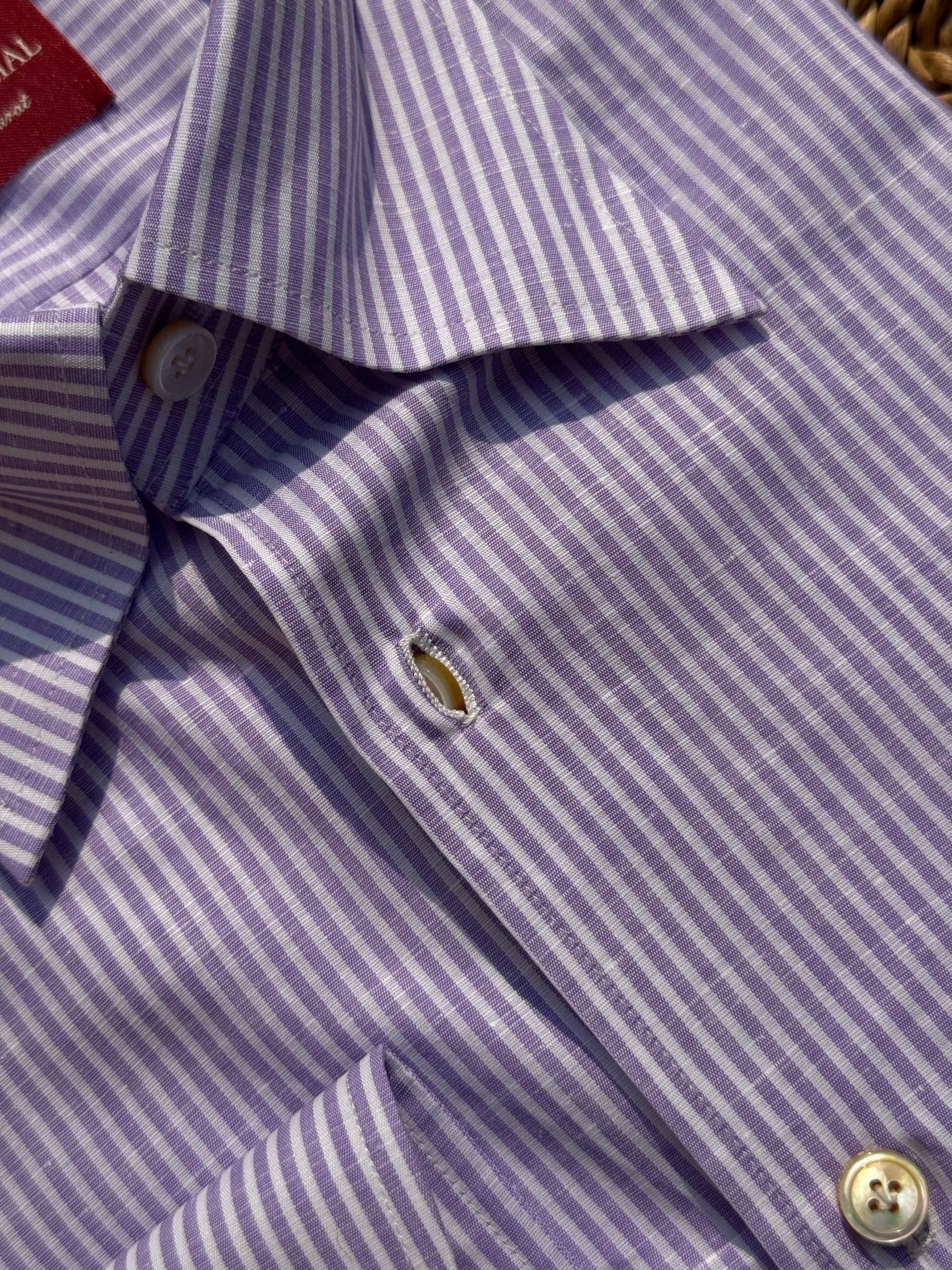 MTO Hand Stitched Cotton Linen Stripe Shirt #52 #53
