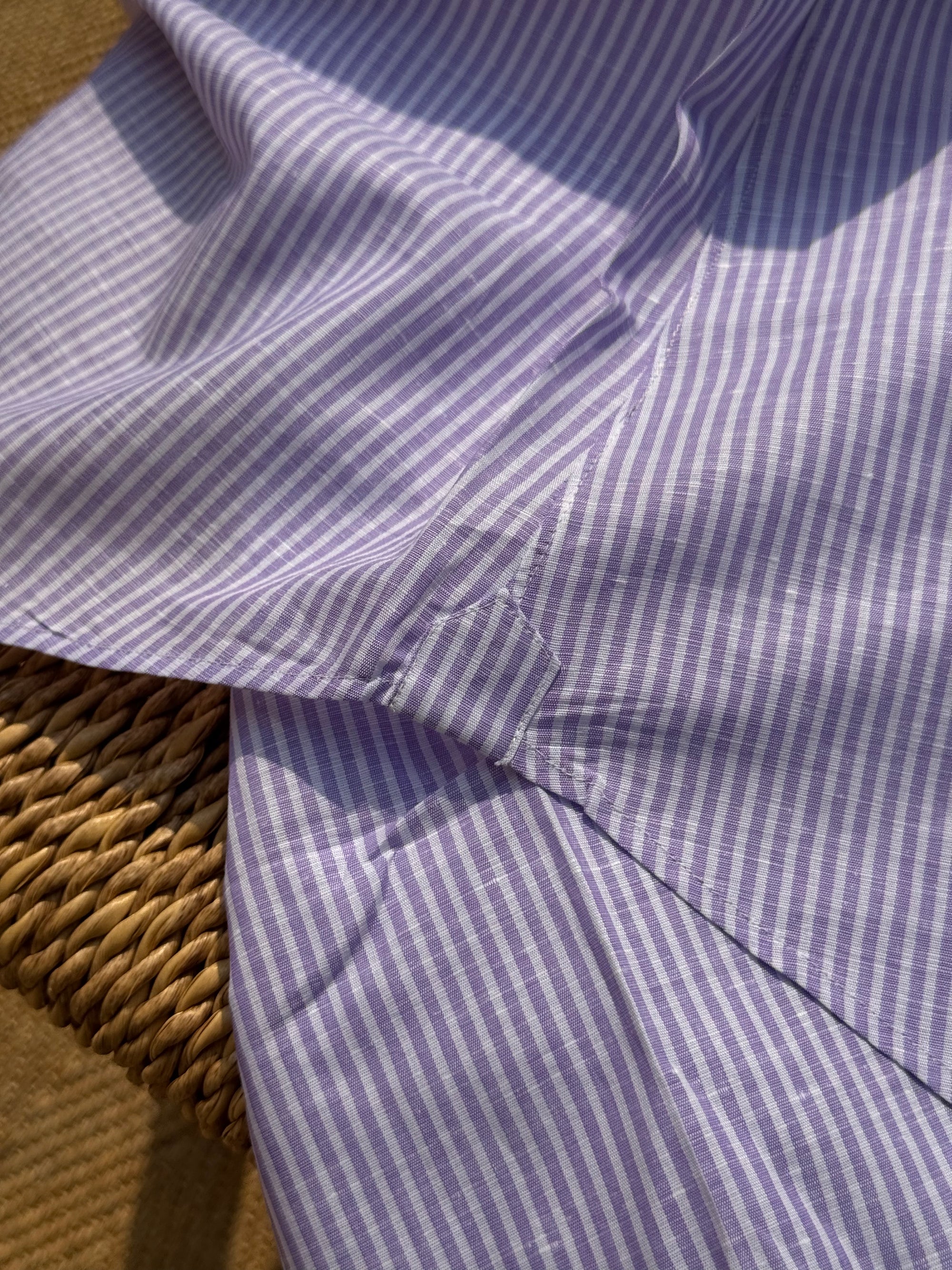 MTO Hand Stitched Cotton Linen Stripe Shirt #52 #53