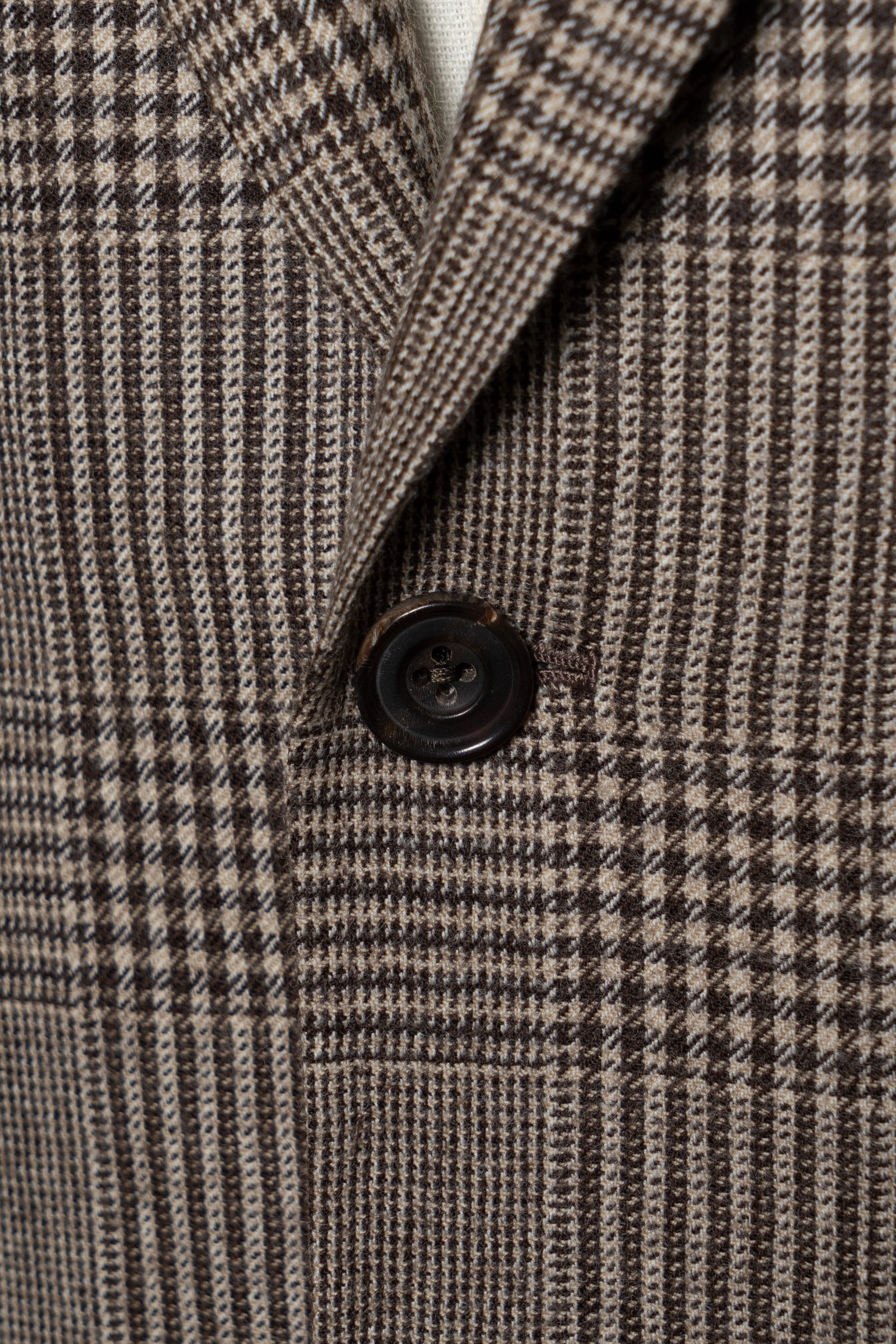 MTO Light Brown Glen Check Worsted Flannel Jacket #476