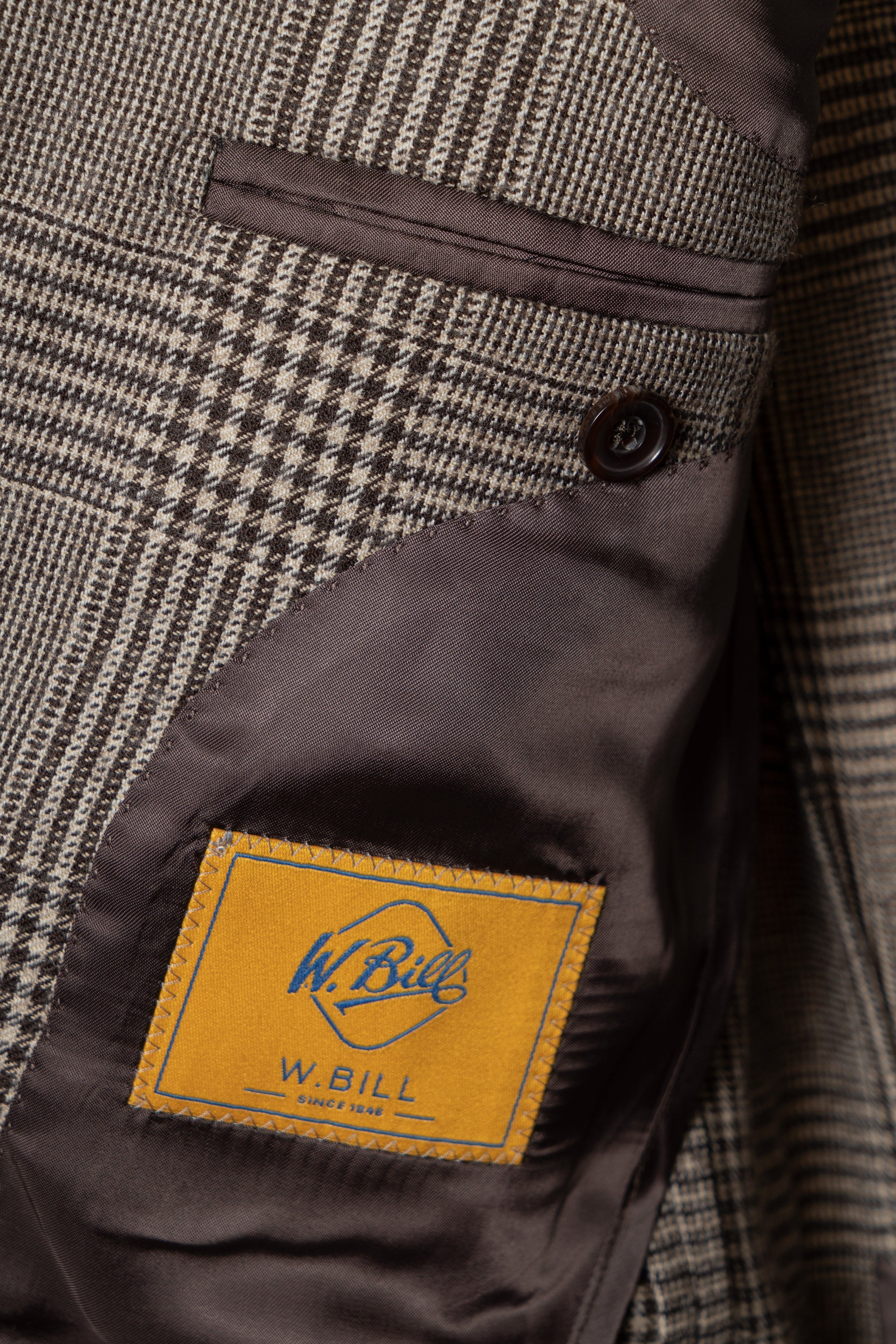 MTO Light Brown Glen Check Worsted Flannel Jacket #476