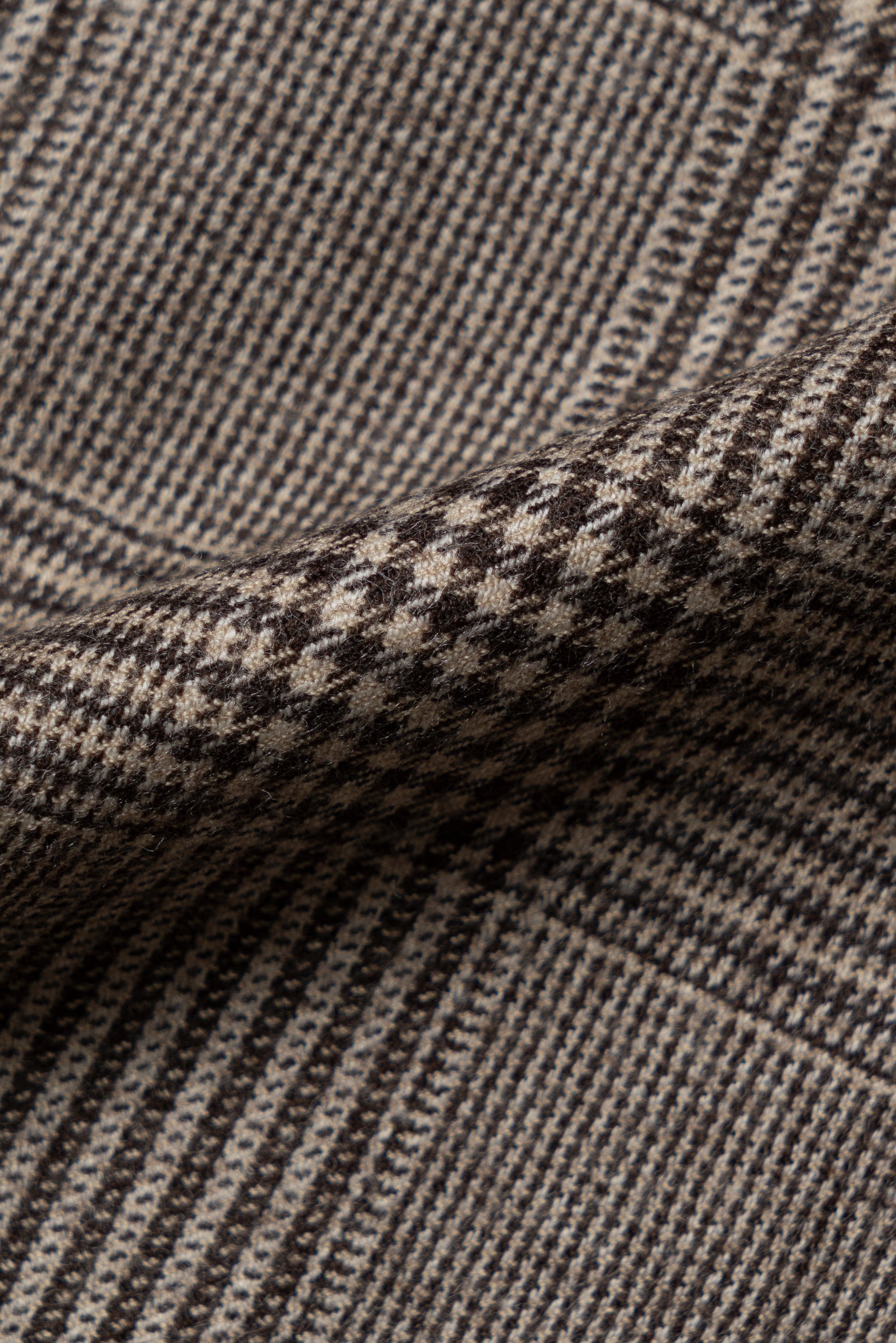 MTO Light Brown Glen Check Worsted Flannel Jacket #476