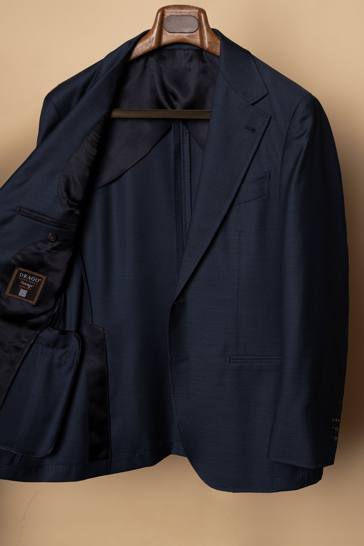 MTO Navy Sharkskin 17 Micron 130s Suit #406