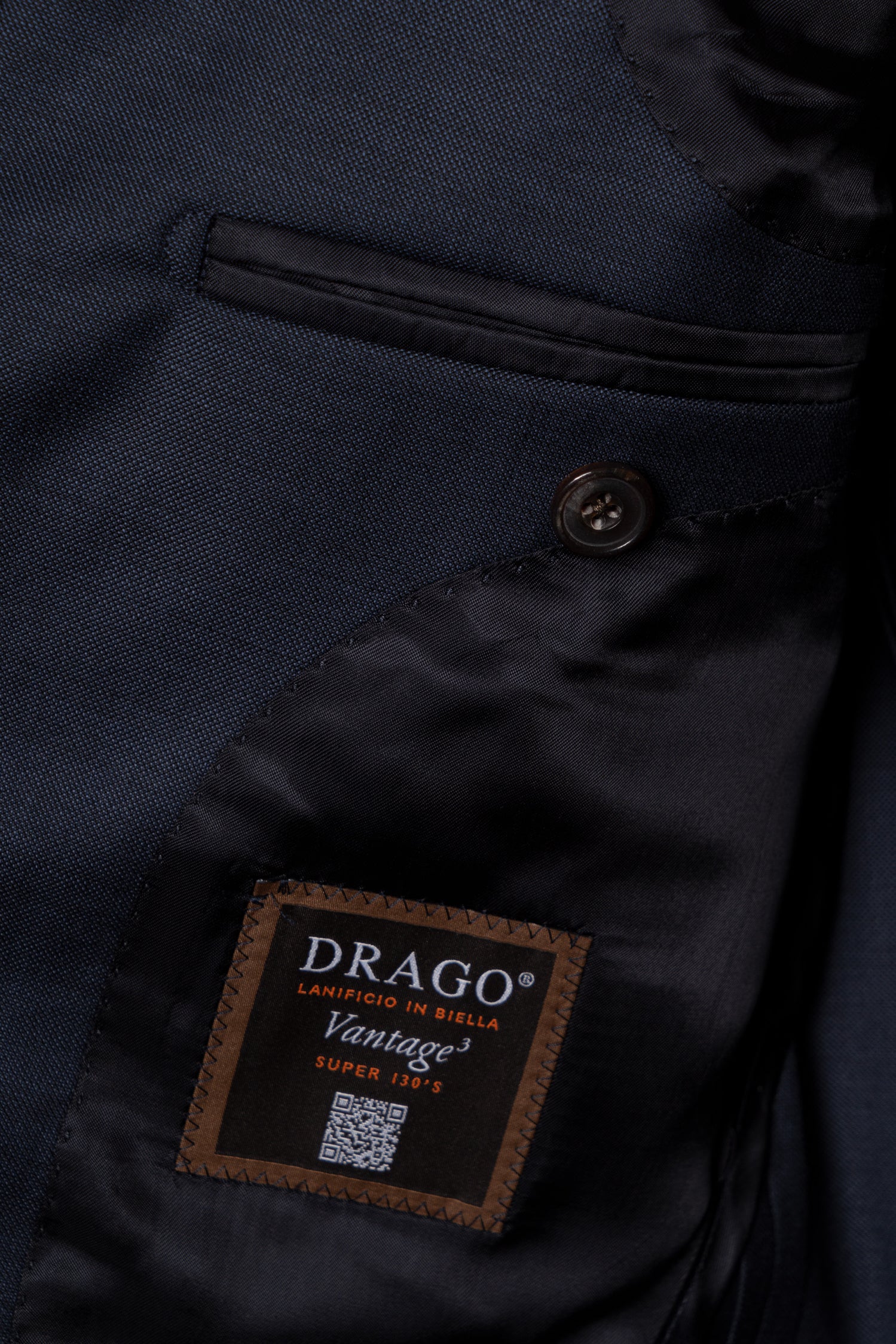 MTO Navy Sharkskin 17 Micron 130s Suit #406